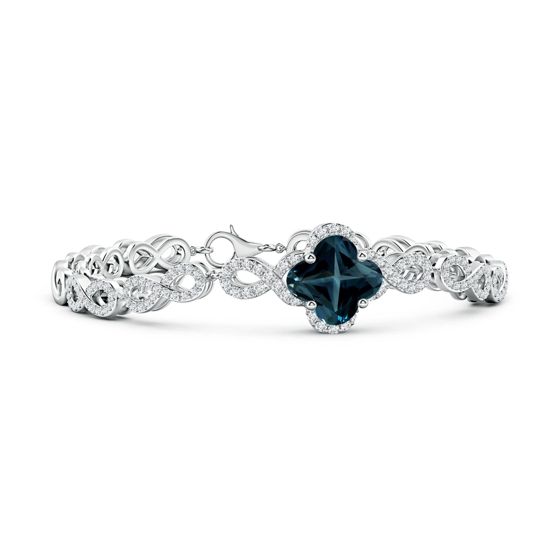 21.0 CTW Classic London Blue Topaz Linear Tennis Bracelet in 18K Rose Gold
