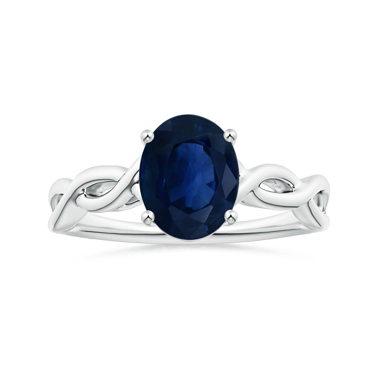 2.35 CTW Prong-Set GIA Certified Round Blue Sapphire Solitaire Ring in 14K Rose Gold