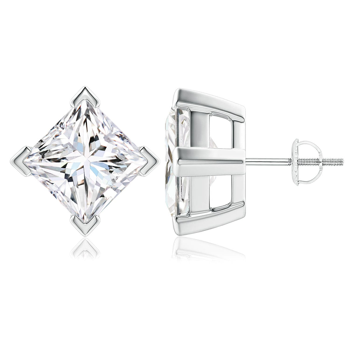 3.2 CTW Bezel-Set Blue Sapphire Solitaire Stud Earrings in Silver