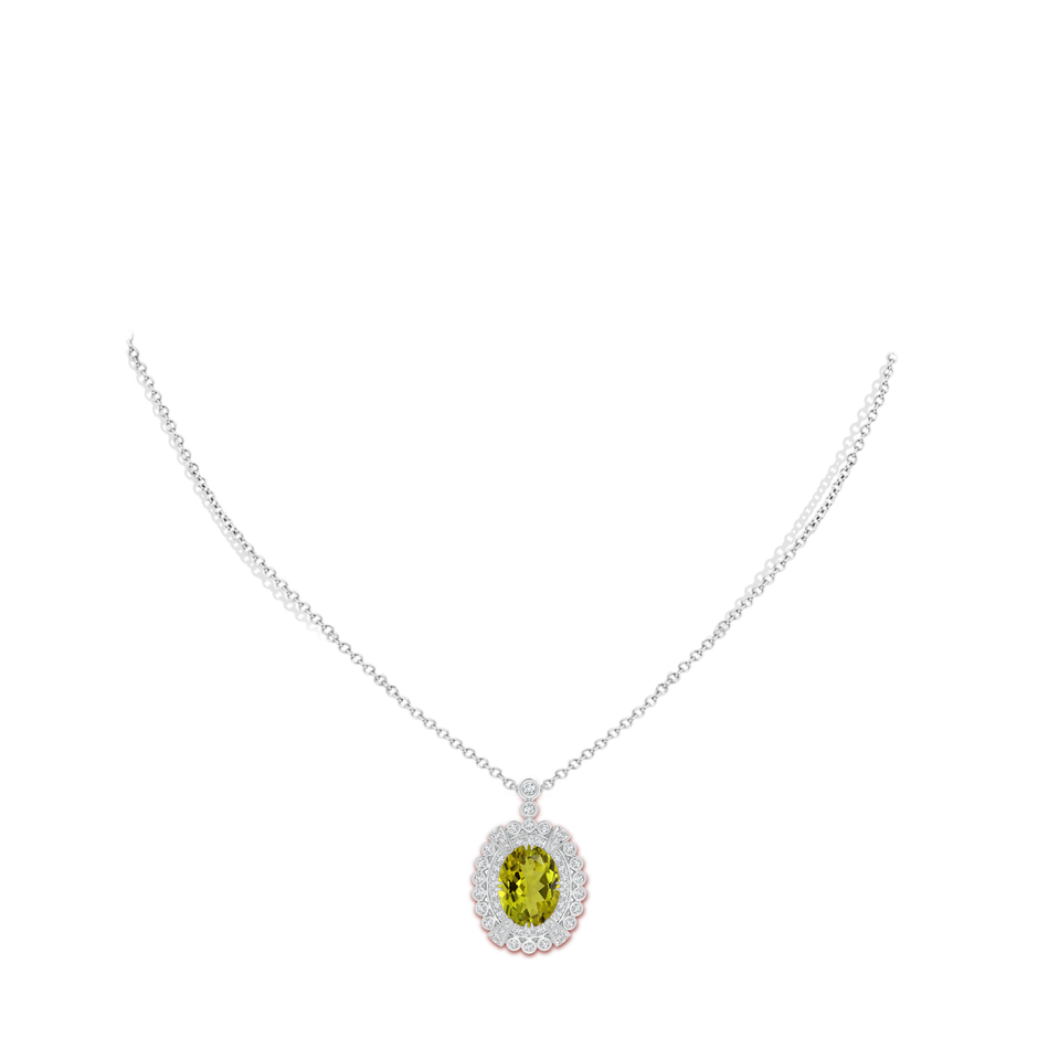 GIA Certified Oval Tourmaline Pendant with Double Halo