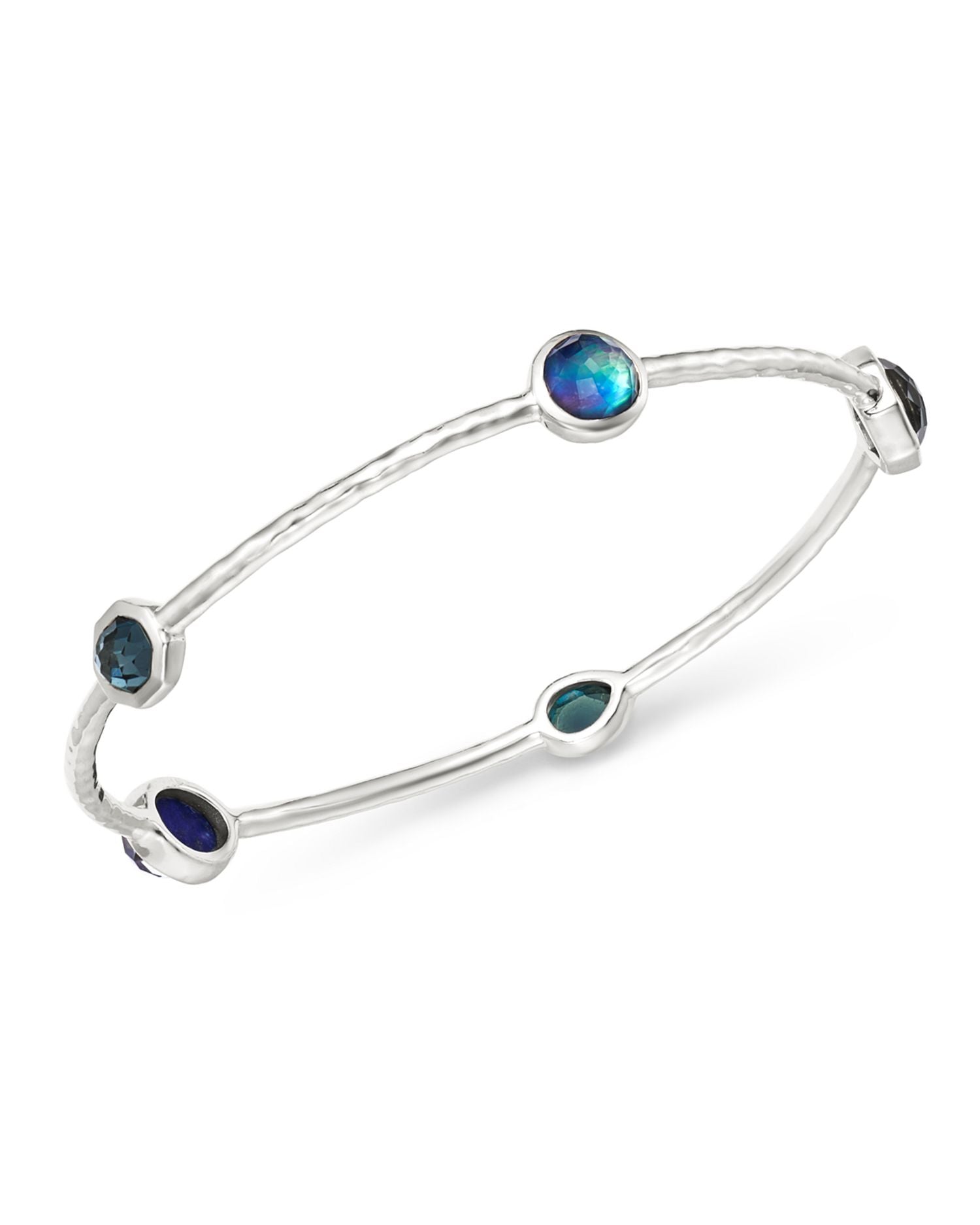 Sterling Silver Rock Candy Eclipse Five-Stone Bangle Bracelet