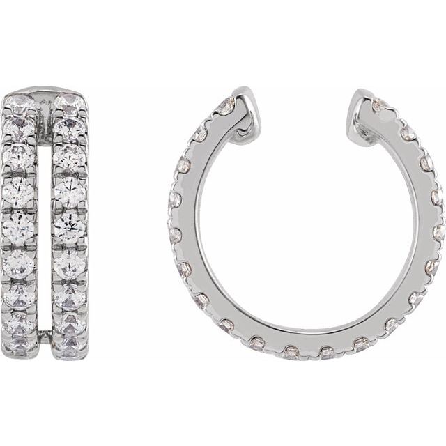 1.2Ct Lab-grown Diamond Hoop Earrings in 14K Yellow Gold