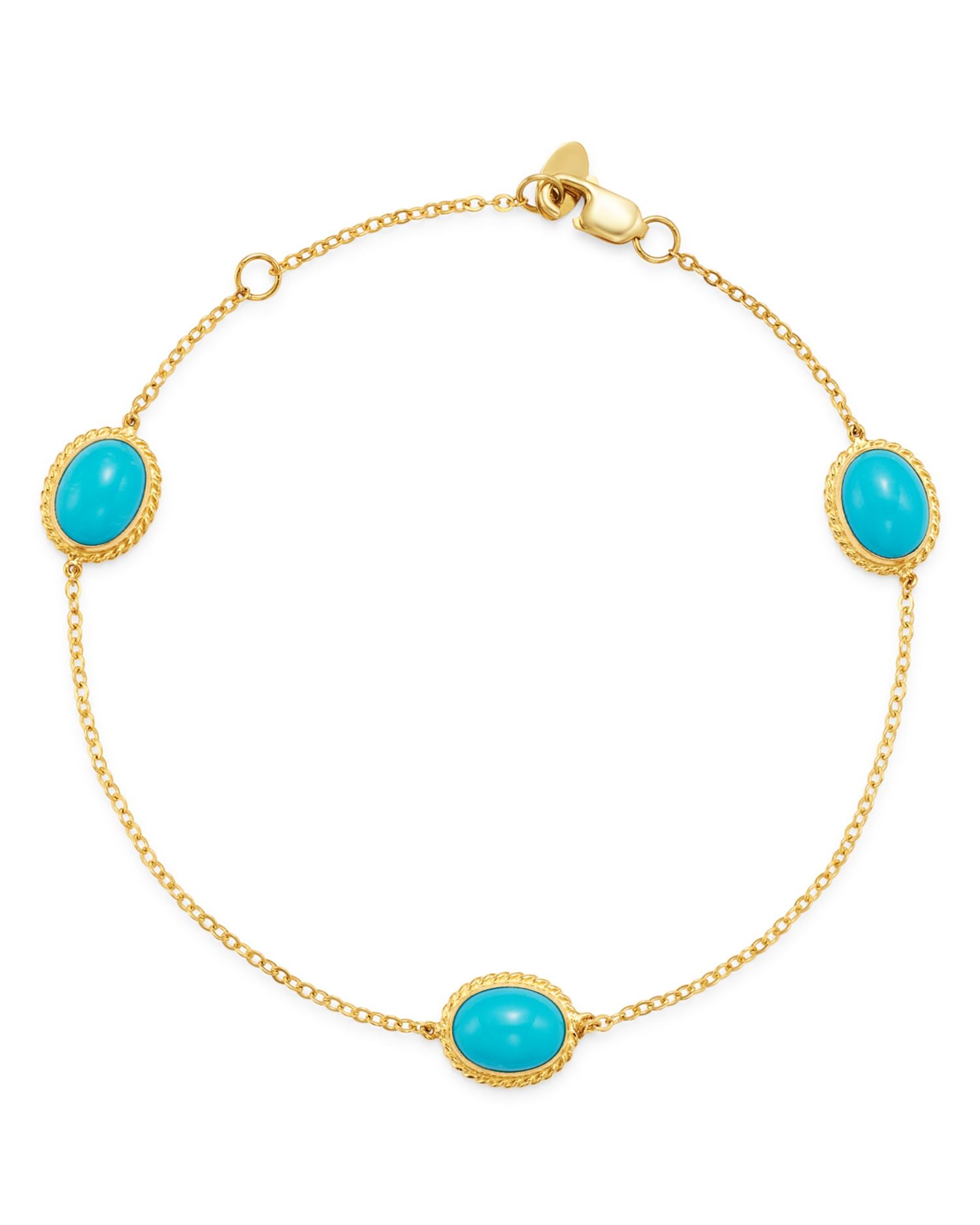Turquoise Station Bracelet in 14K Yellow Gold - Exclusive