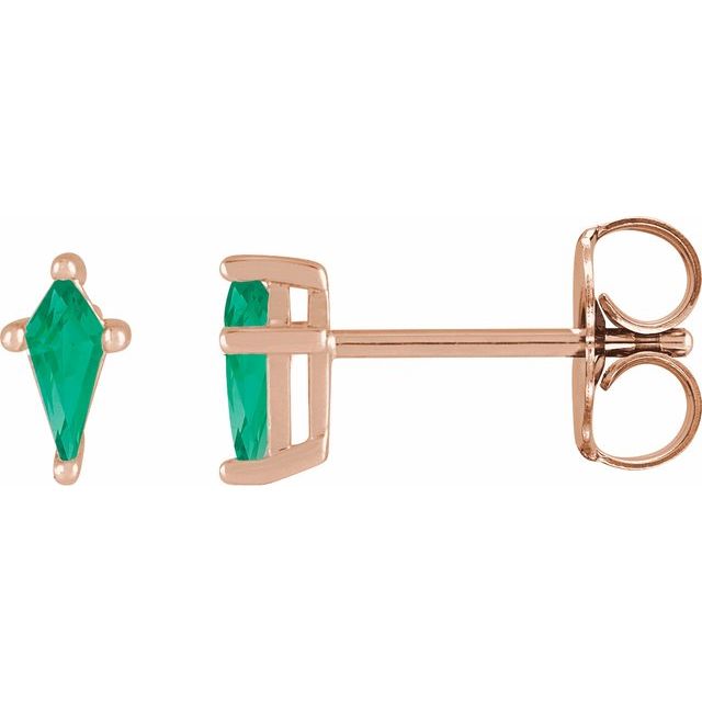 Emerald-Cut Lab-grown Diamond Earrings in 14K Rose Gold