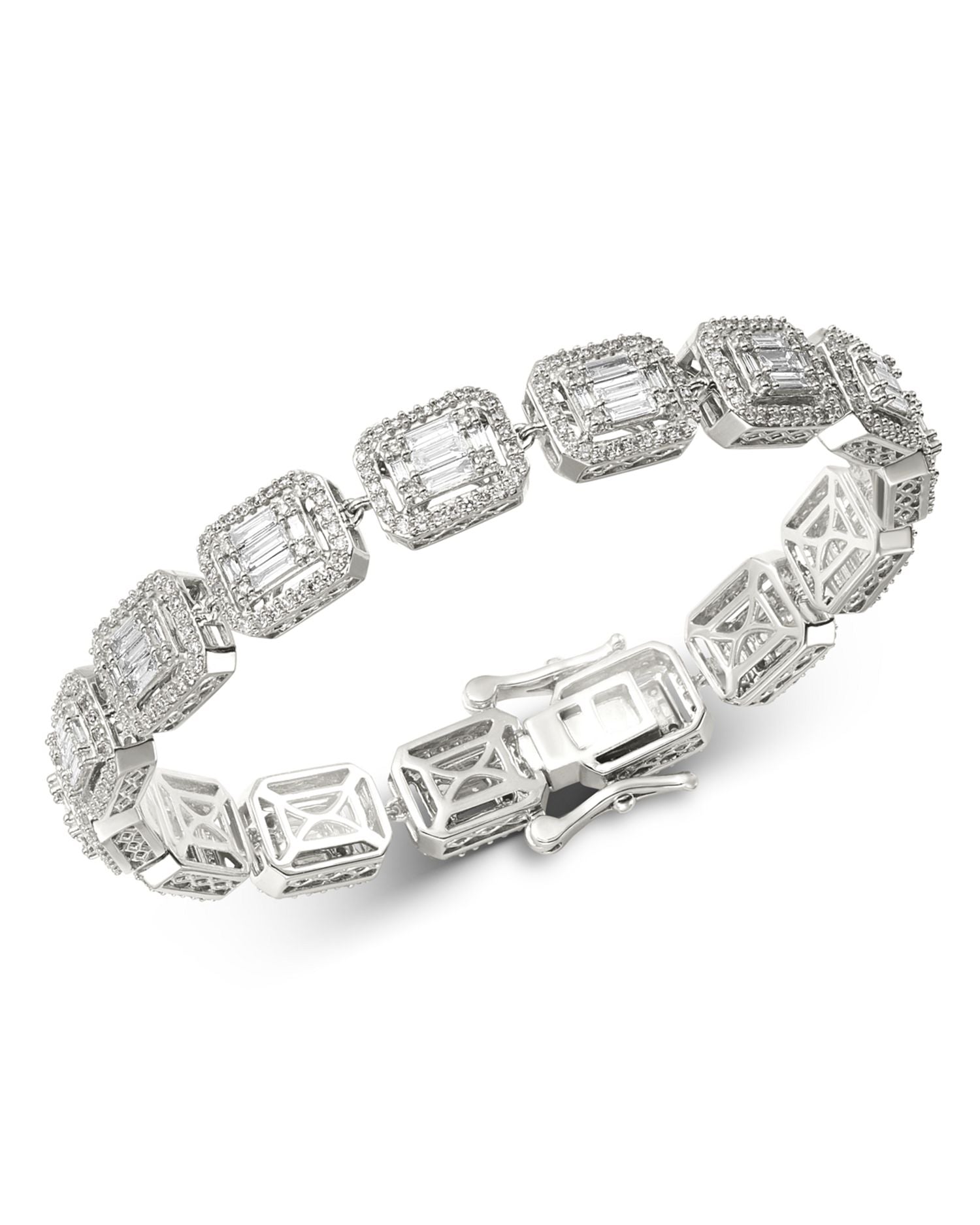 Diamond Mosaic Statement Bracelet in 14K White Gold, 4.0 ct. t.w. - Exclusive