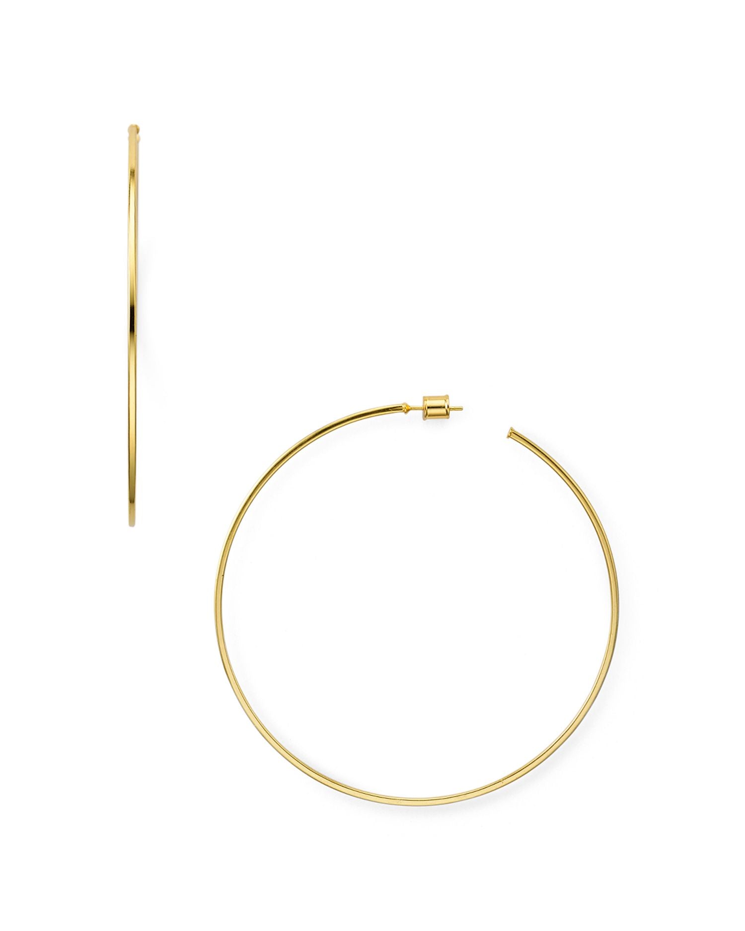 Large Hoop Earrings in 18K Gold-Plated Sterling Silver or Sterling Silver - Exclusive