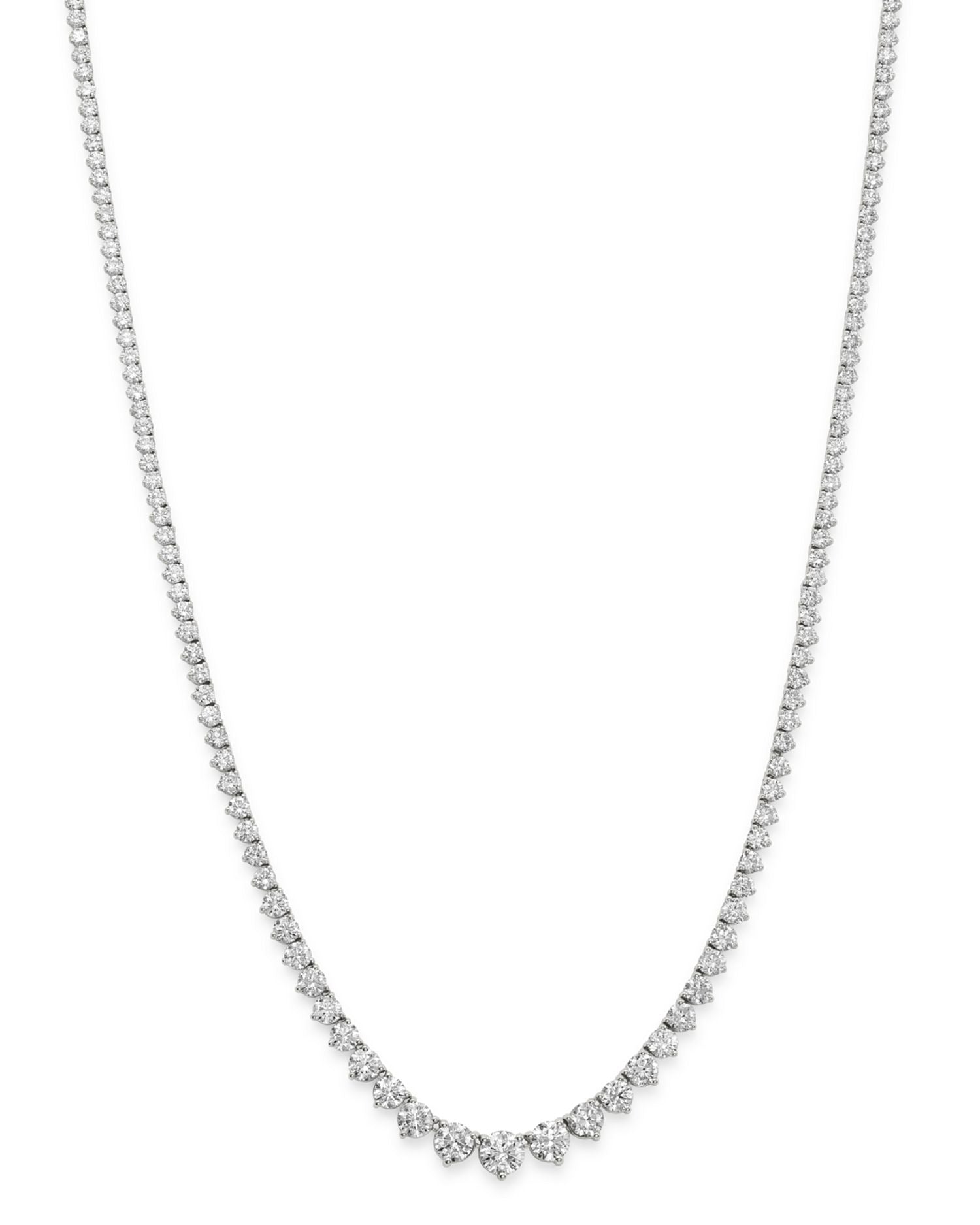 Diamond Graduated Tennis Necklace in 14K White Gold, 15.0 ct. t.w. - Exclusive