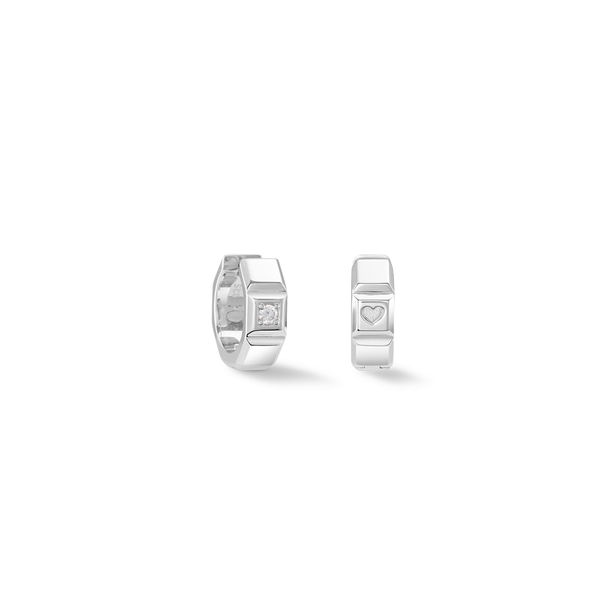 STATEMENT Collection Sparkling hoop earrings 17 mm silver