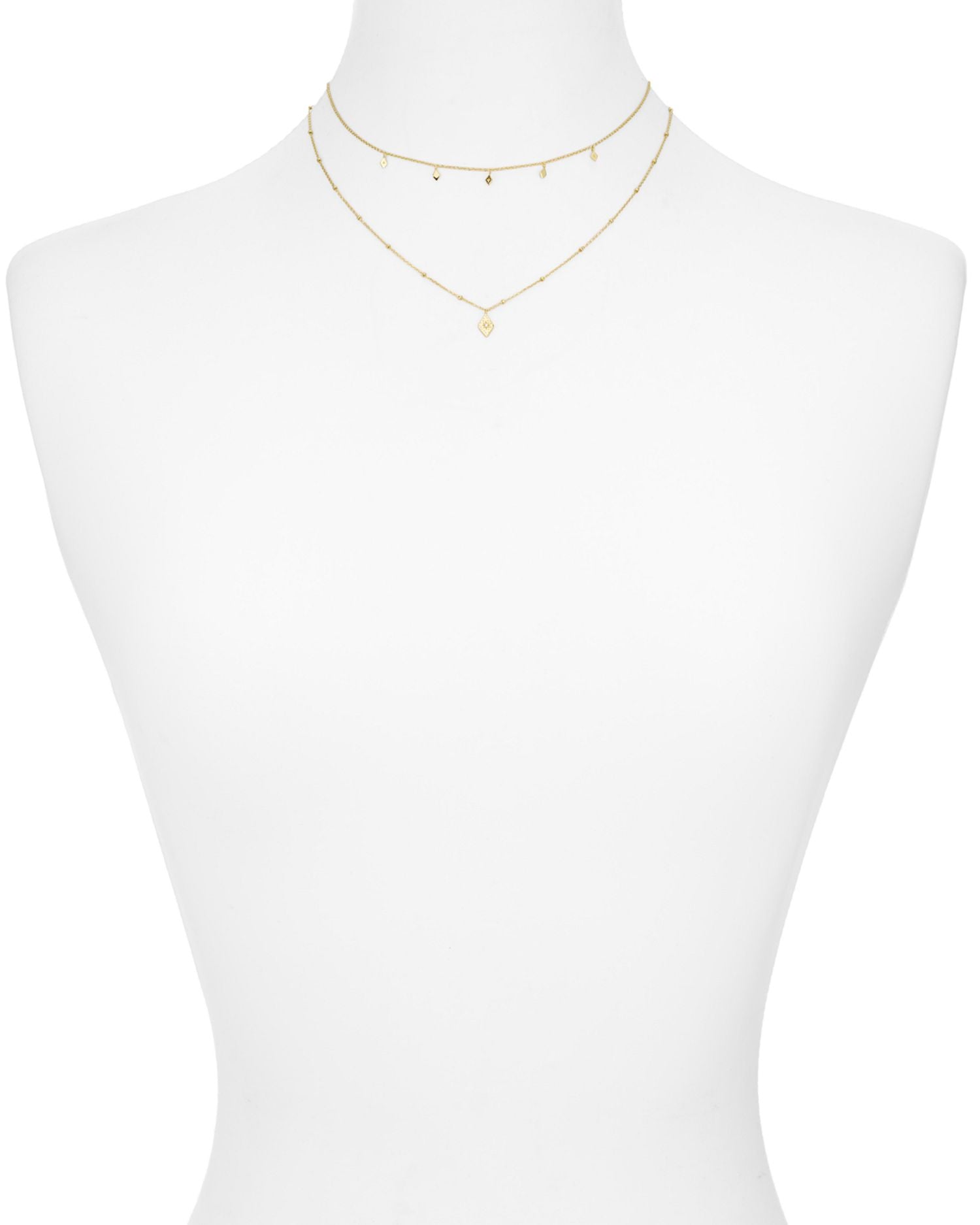 Layered Pendant Necklace in 14K Gold-Plated Sterling Silver, 14'-16'