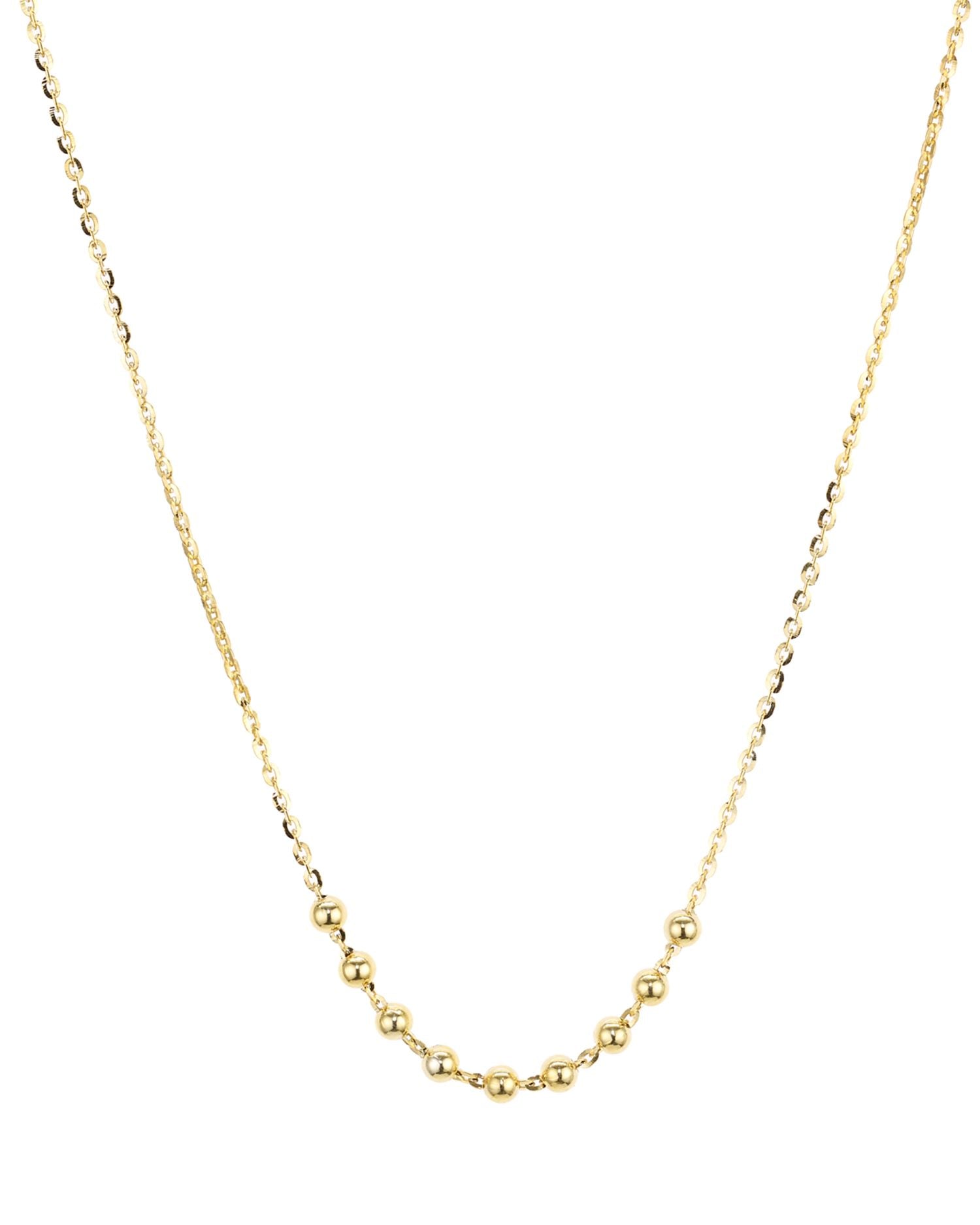Beaded Chain Necklace in 14K Gold-Plated Sterling Silver, 16"