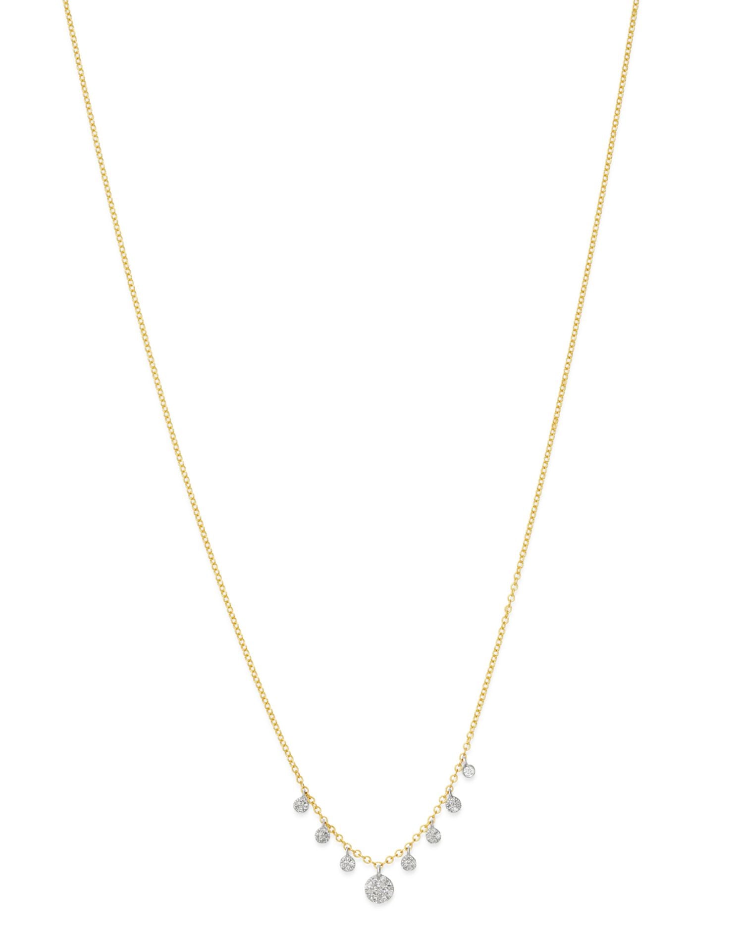 14K Yellow & White Gold Diamond Multi Disc Pendant Necklace, 18'
