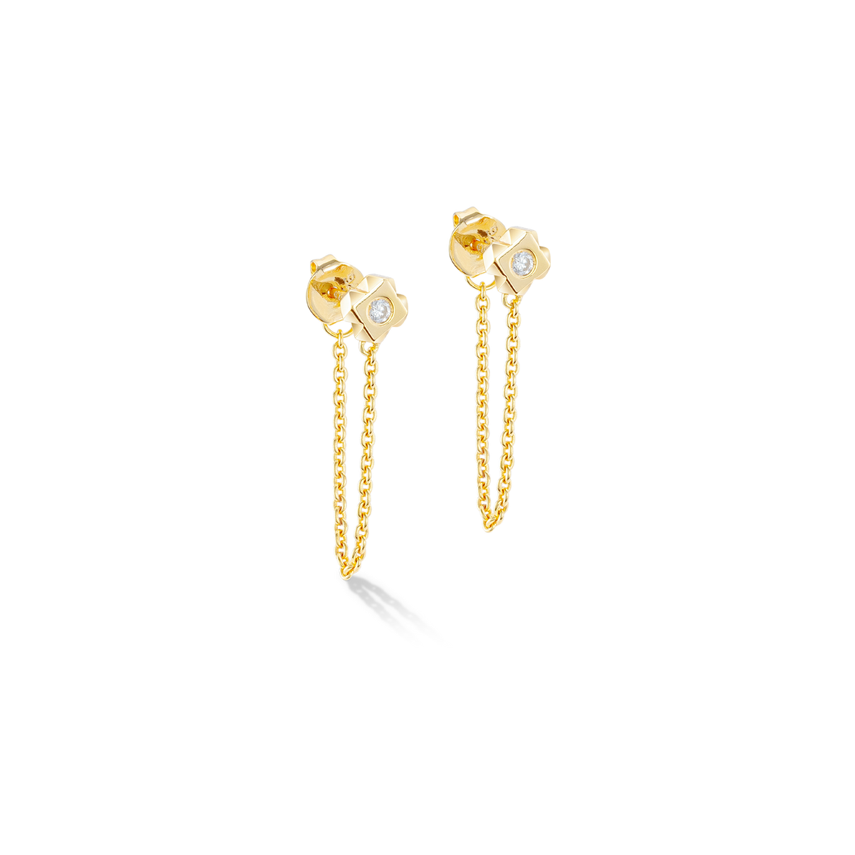 STATEMENT Collection Sparkling Spike Chain earrings 6 mm gold