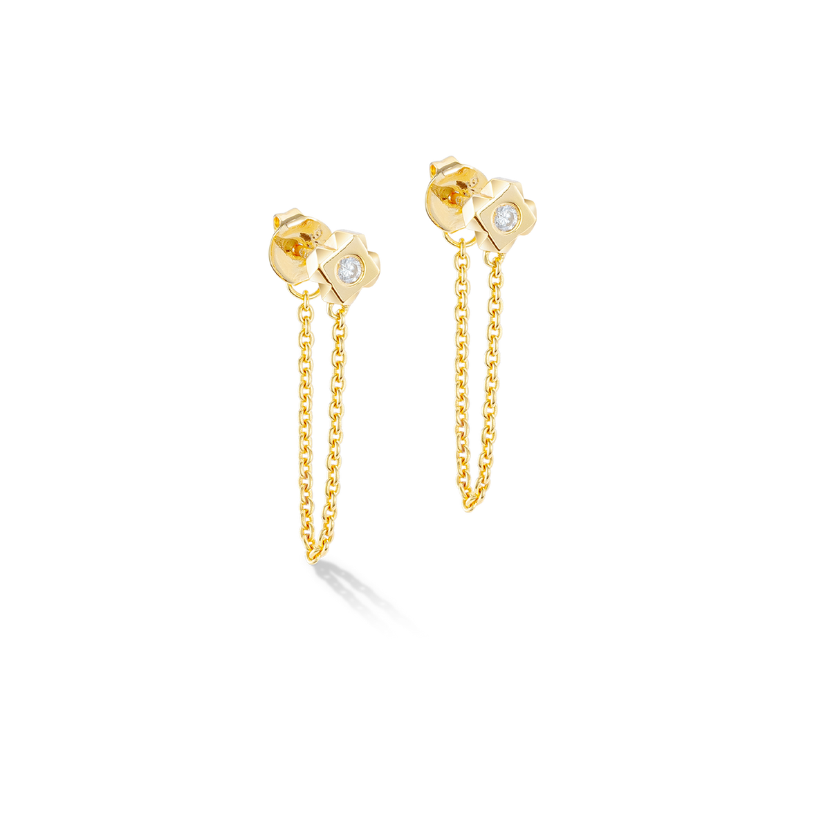 STATEMENT Collection Sparkling Spike Chain earrings 6 mm gold