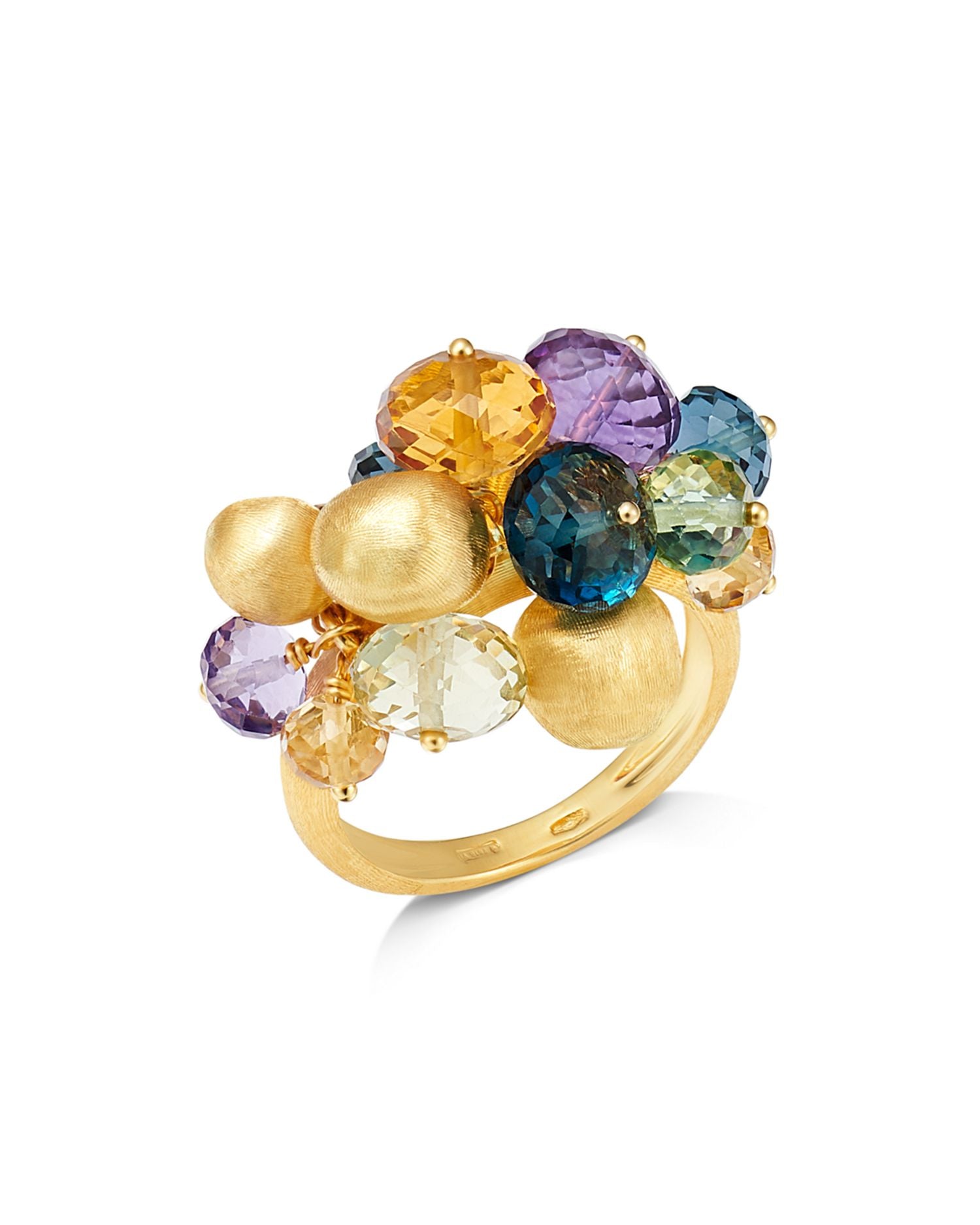 18K Yellow Gold Gemstone Cocktail Ring