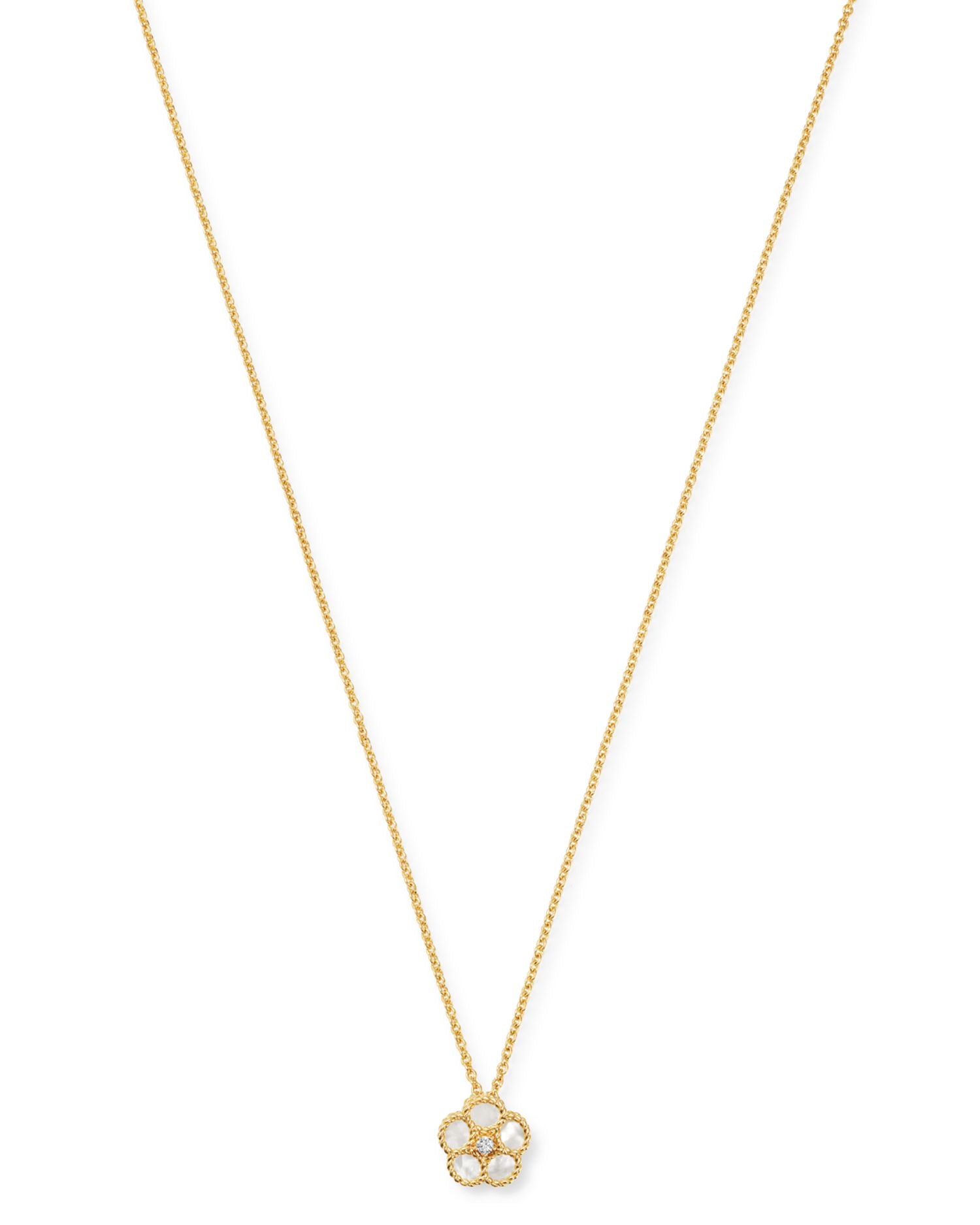 18K Yellow Gold Daisy Mother-of-Pearl & Diamond Pendant Necklace, 16' - Exclusive