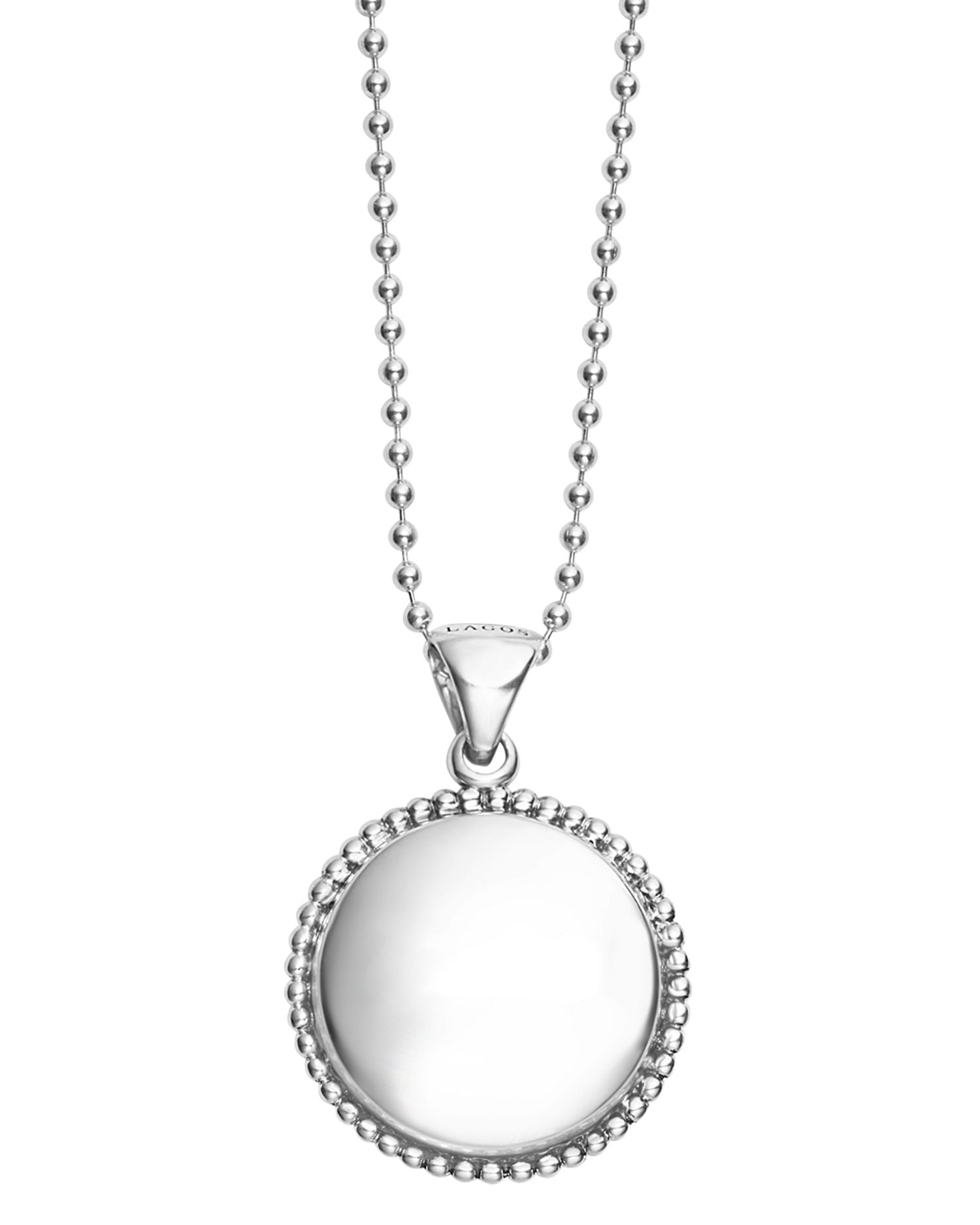 18K Gold and Sterling Silver Signature Caviar Compass Pendant Ball Chain Necklace, 34'