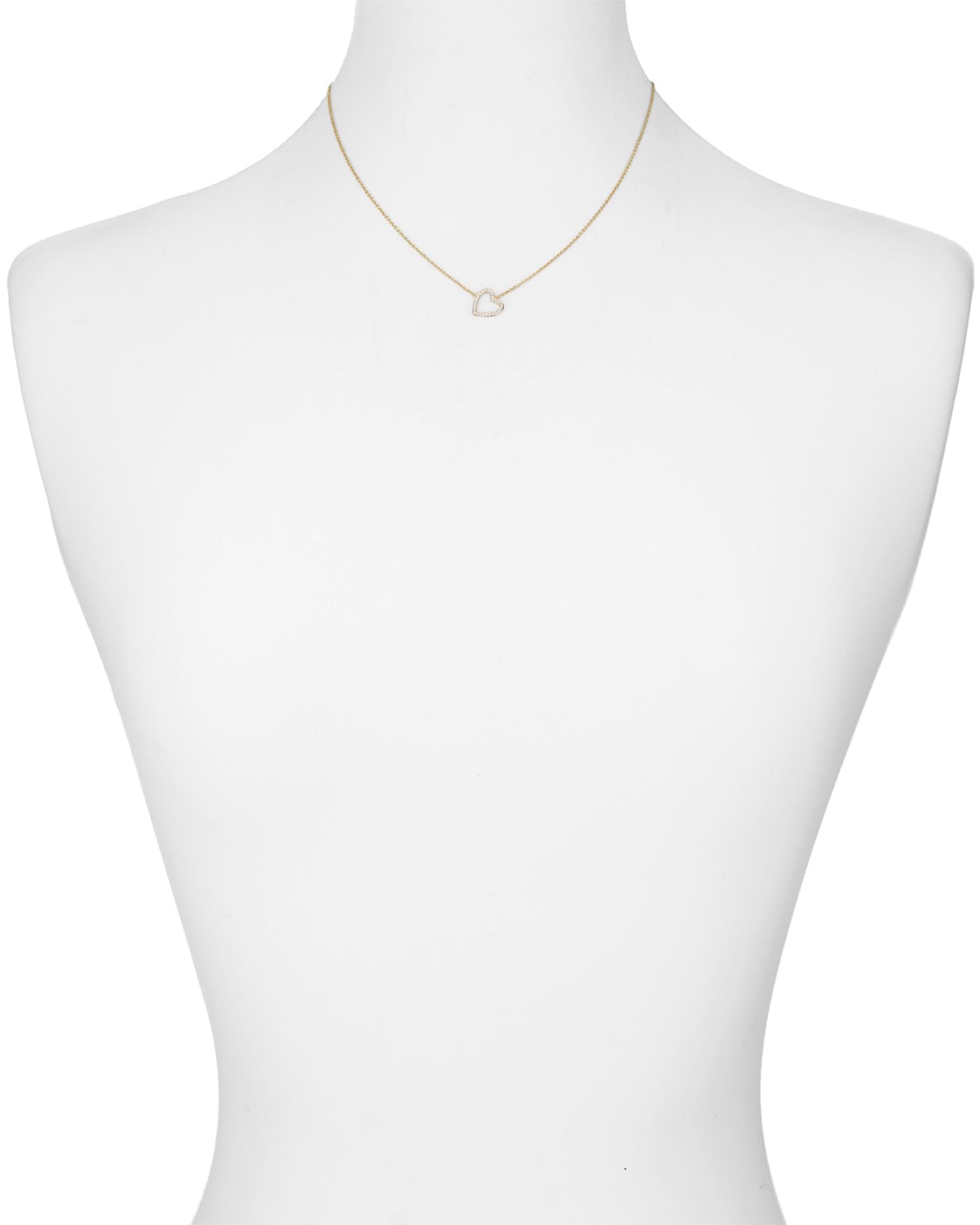 Valentine's Day Pavé Open Heart Necklace, 16'