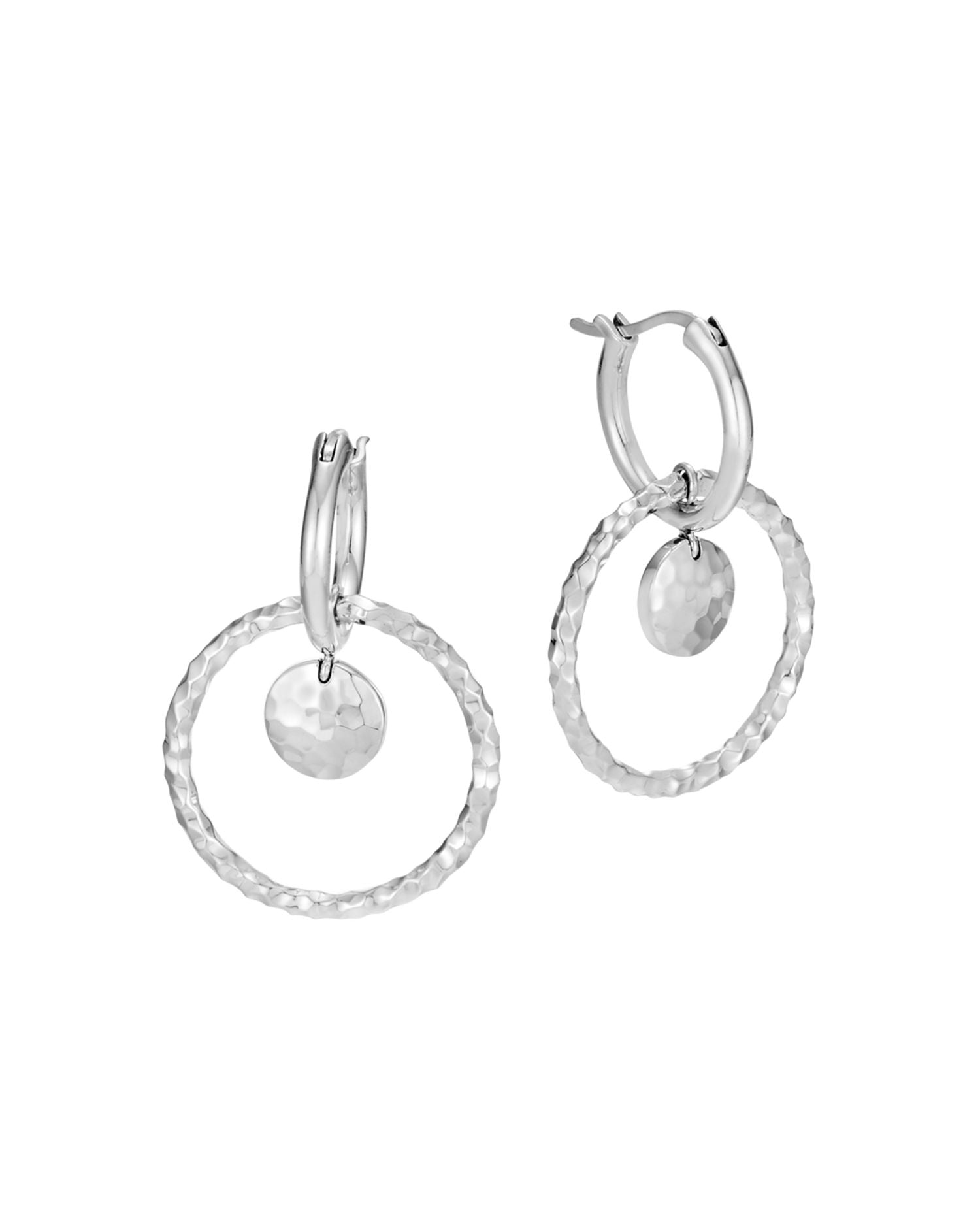 Sterling Silver Dot Interlink Drop Earrings