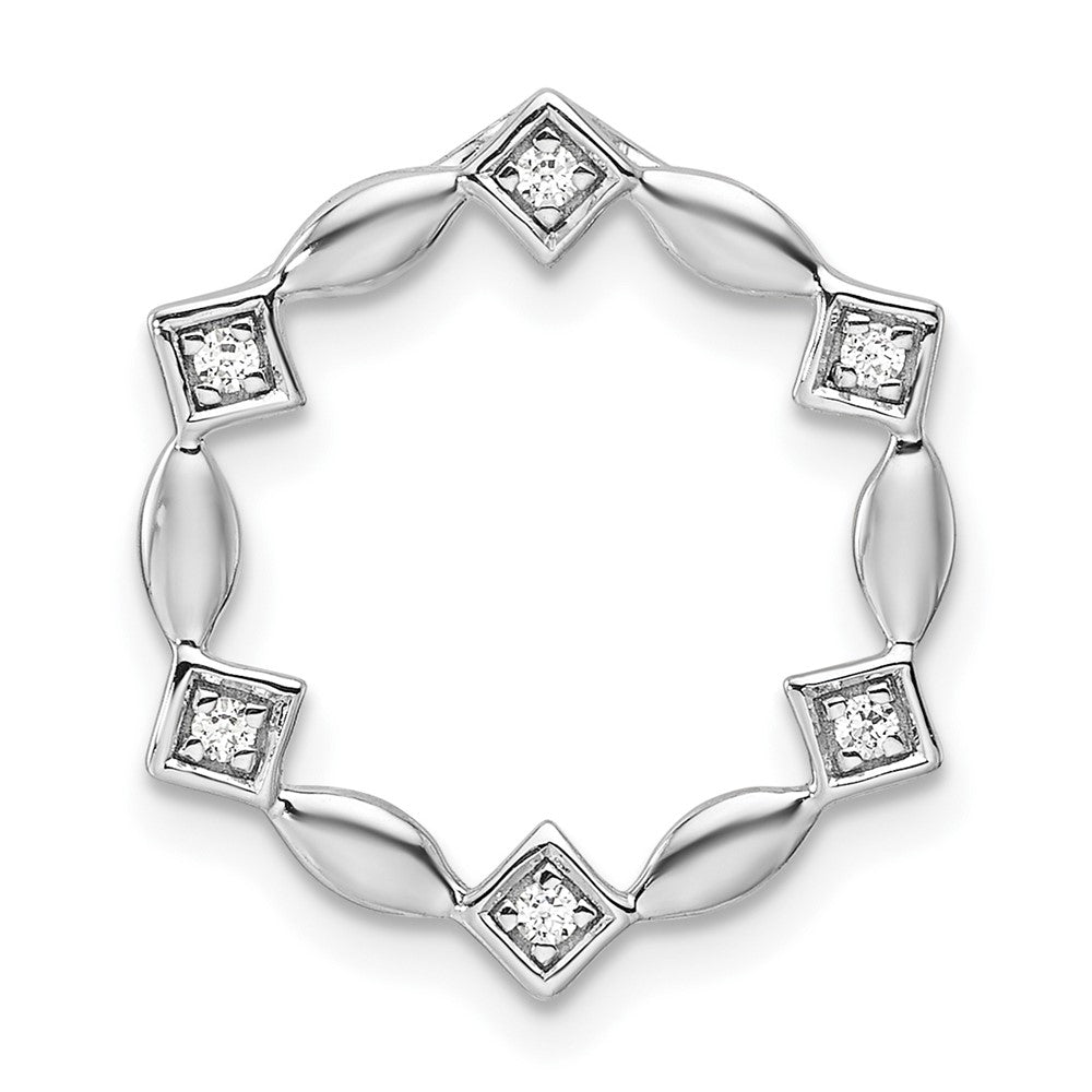 14K White Gold Lab Grown Diamond Round Chain Slide Pendant (0.06ct VS G-H)