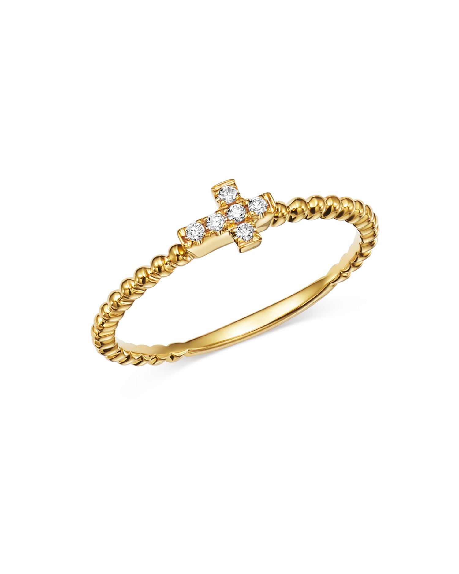Diamond Cross Band in 14K Yellow Gold, 0.05 ct. t.w. - Exclusive