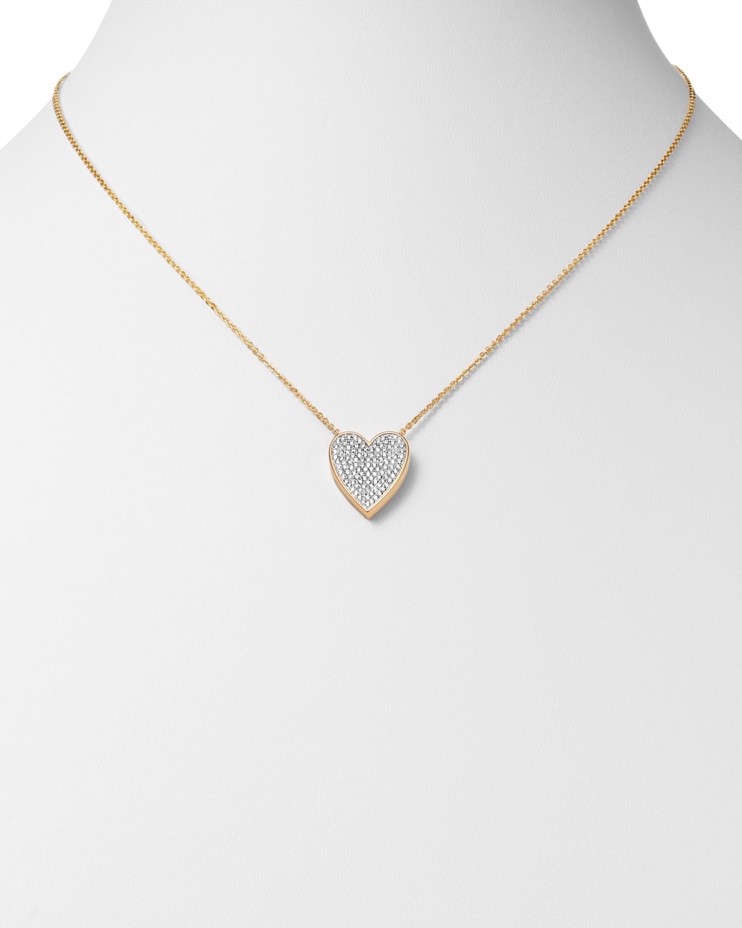 Pavé Diamond Heart Pendant Necklace in 14K Yellow Gold, 0.50 ct. t.w. - Exclusive