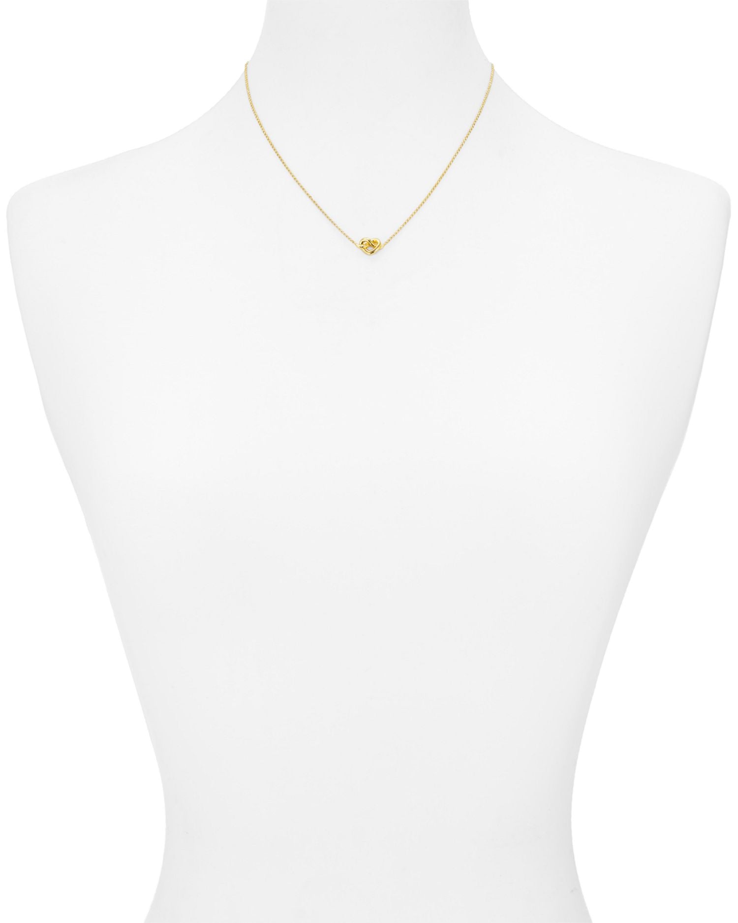 Loves Me Knot Mini Pendant Necklace, 16'