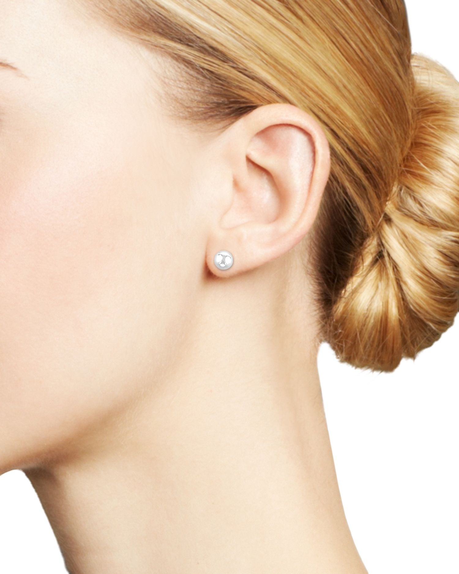 Small Ball Stud Earrings in 14K White Gold - Exclusive