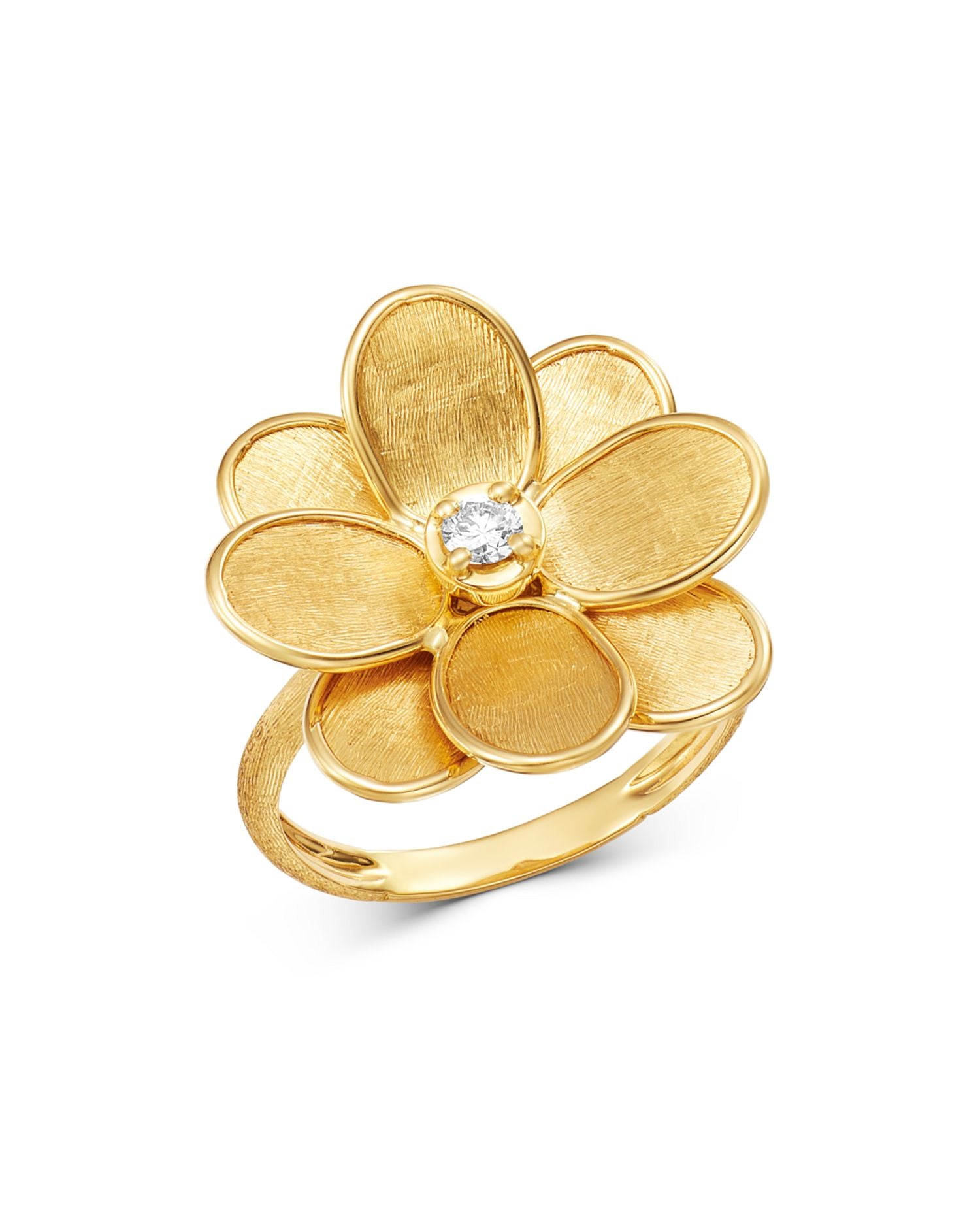 18K Yellow Gold Petali Diamond Flower Ring