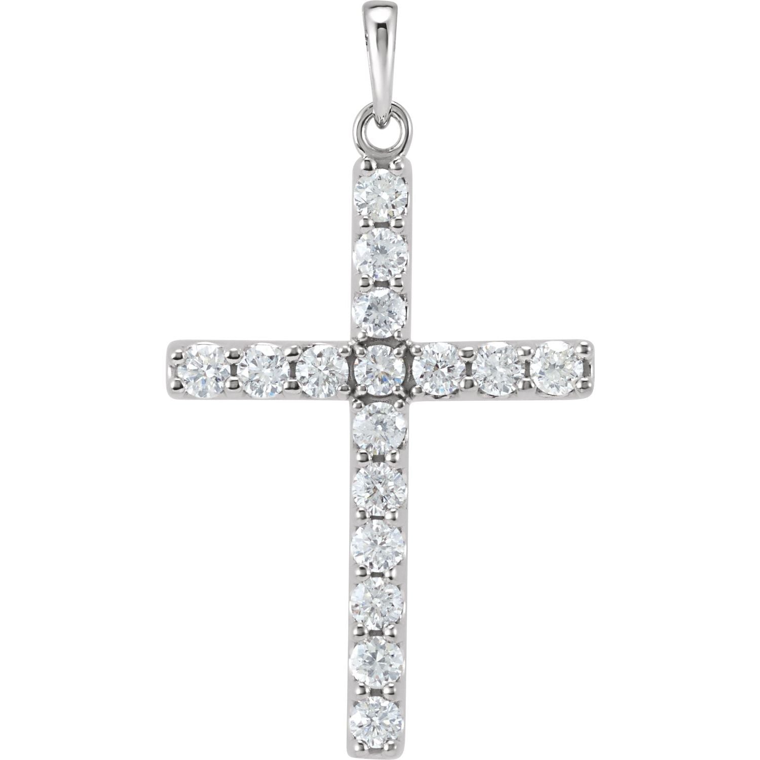 14k Gold 3/4ct Lab-grown Diamond Cross Pendant