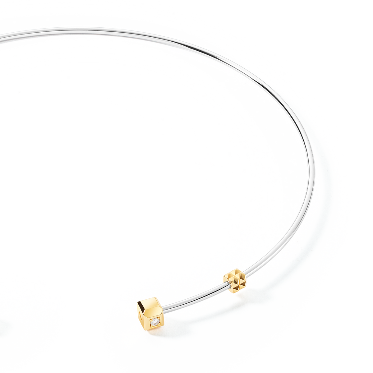 STATEMENT Collection open torque necklace bicolor