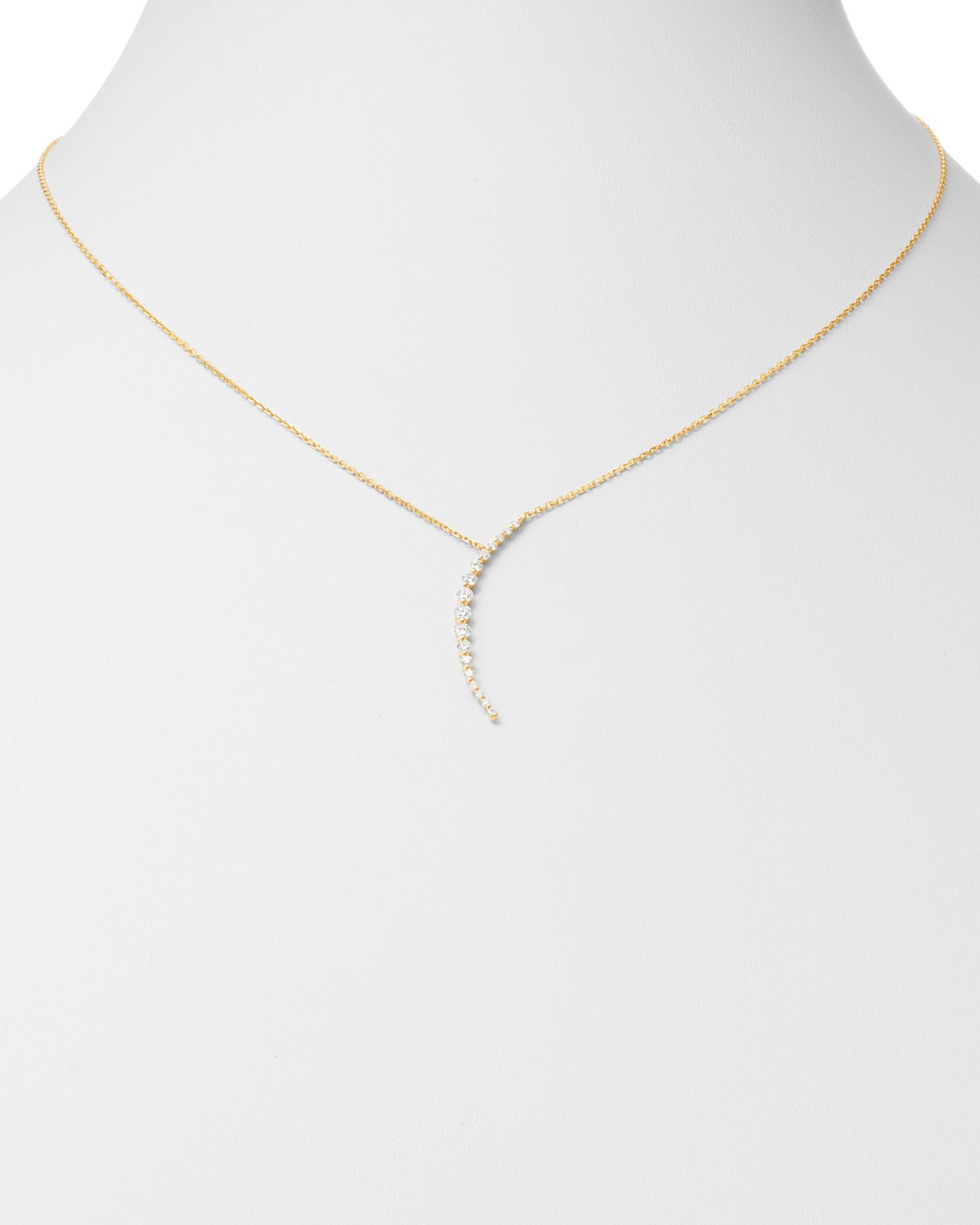 Diamond Crescent Necklace in 14K Yellow Gold, 0.35 ct. t.w. - Exclusive
