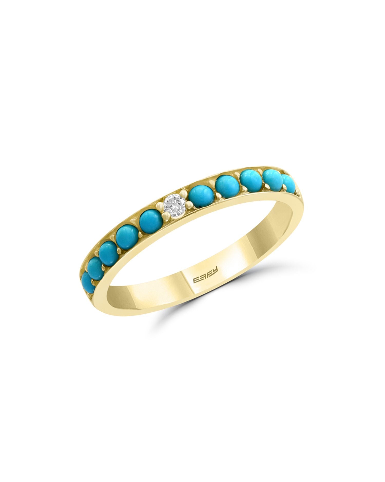 Turquoise & Diamond Band in 14K Yellow Gold - Exclusive