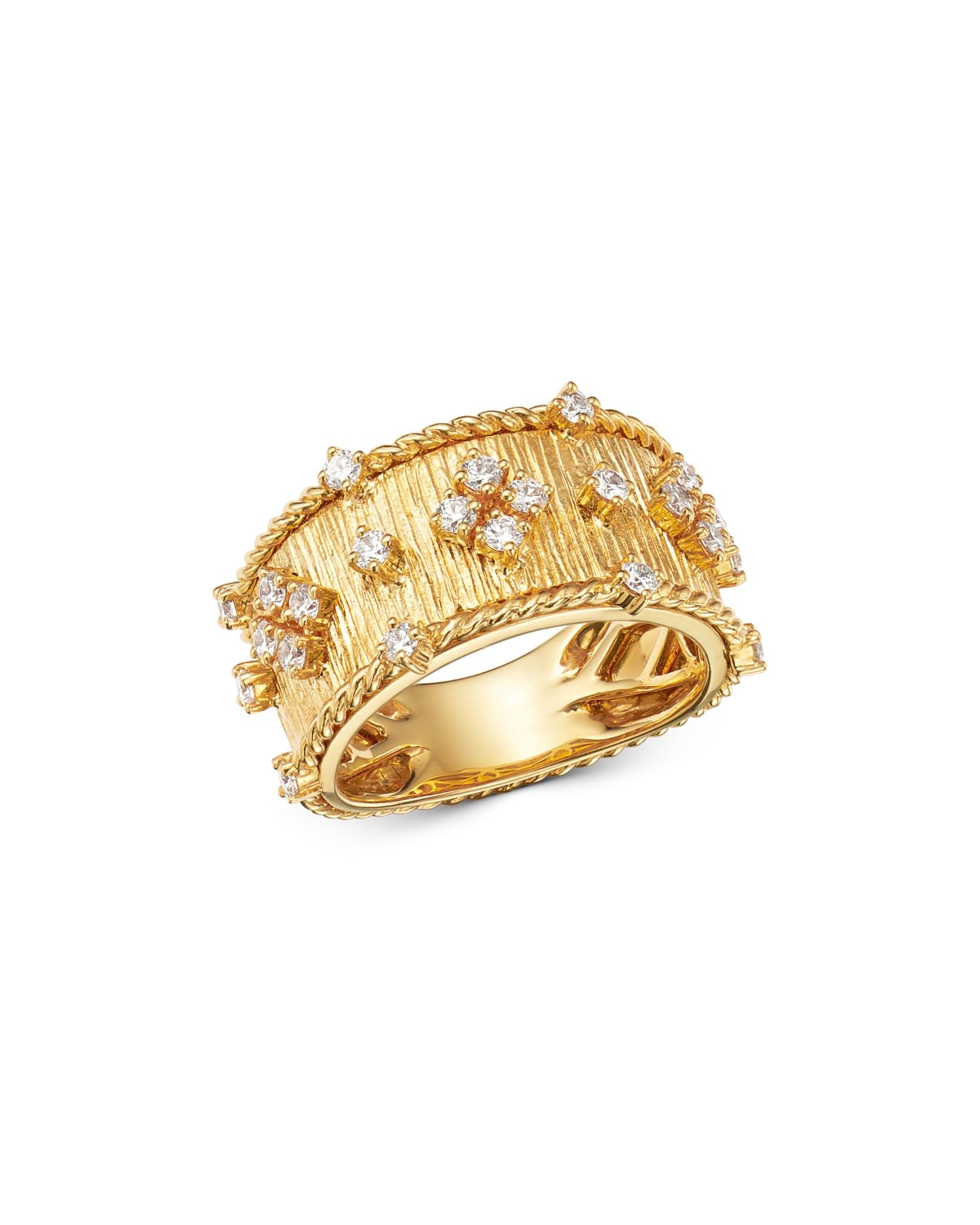 Diamond Band in 18K Textured Yellow Gold, 0.60 ct. t.w. - Exclusive