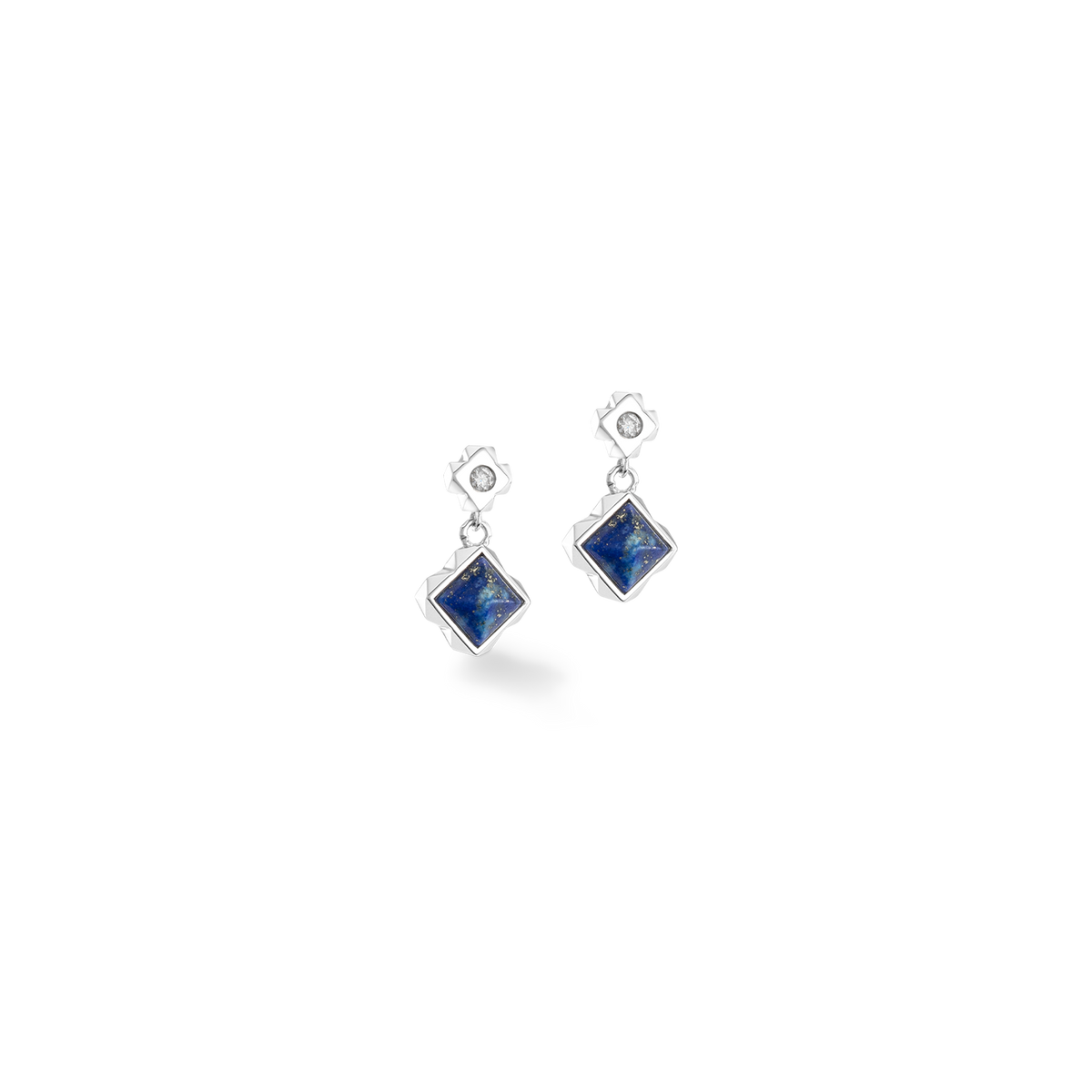 STATION Collection stud earrings silver-blue