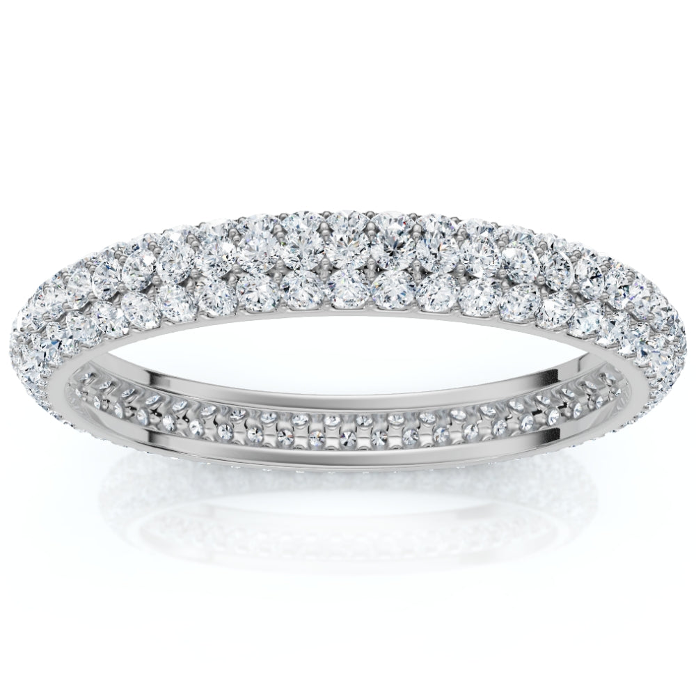 1Ct Pave Diamond Eternity Ring 14k Gold Lab Grown