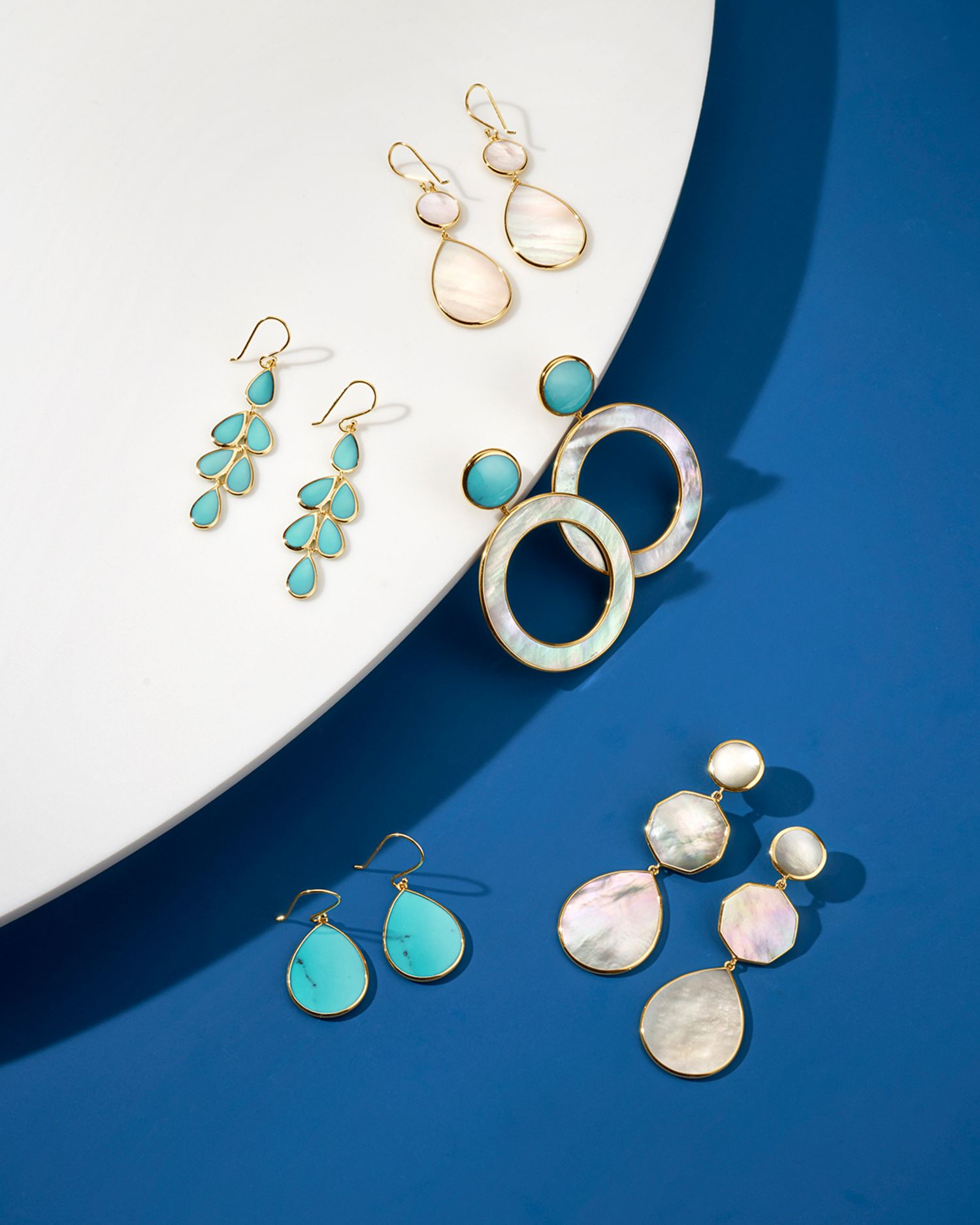 Ippolita 18K Gold Polished Rock Candy 2 Drop Earrings in Mother-of-Pearl