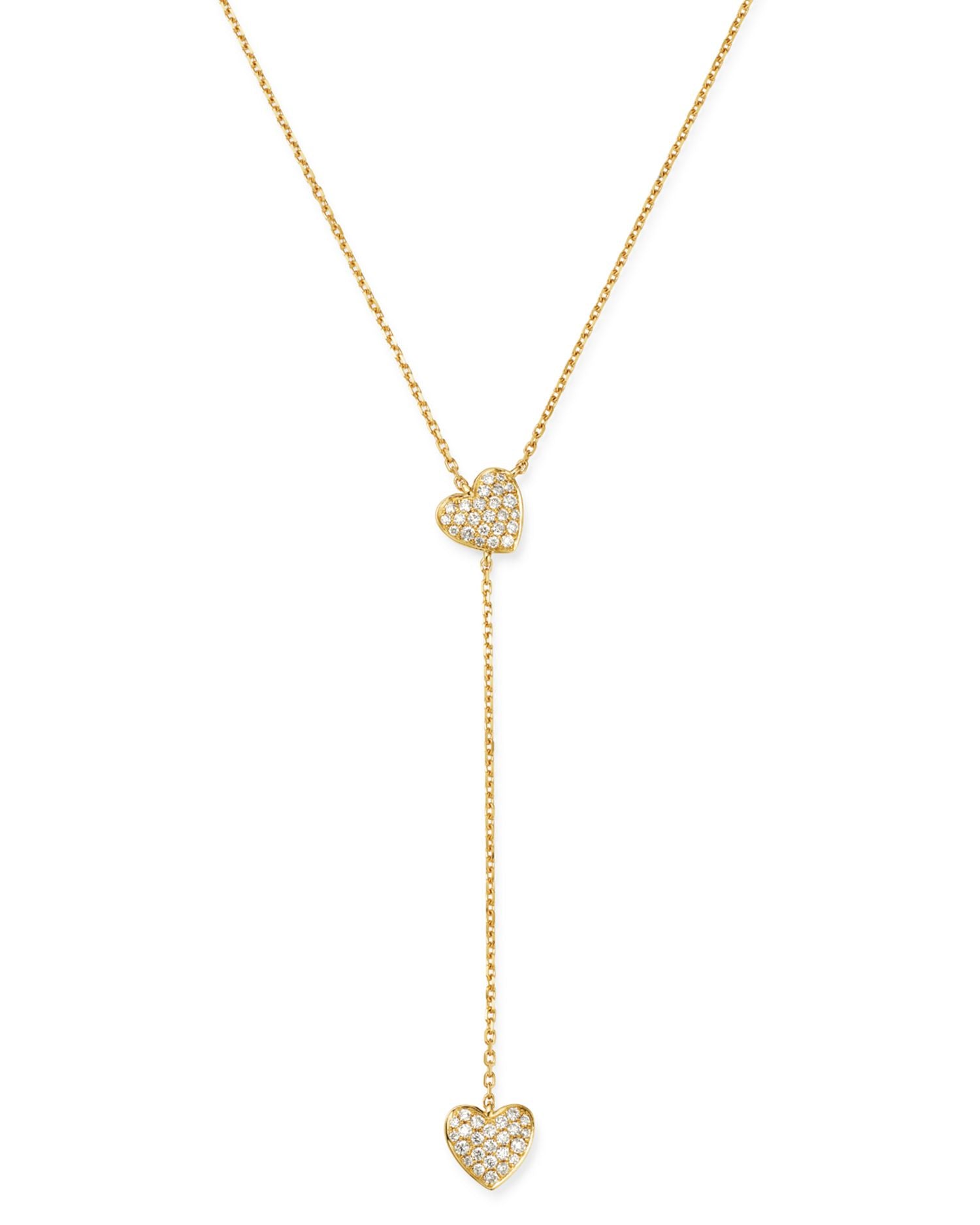 Diamond Heart Y Necklace in 14K Yellow Gold, 0.25 ct. t.w. - Exclusive