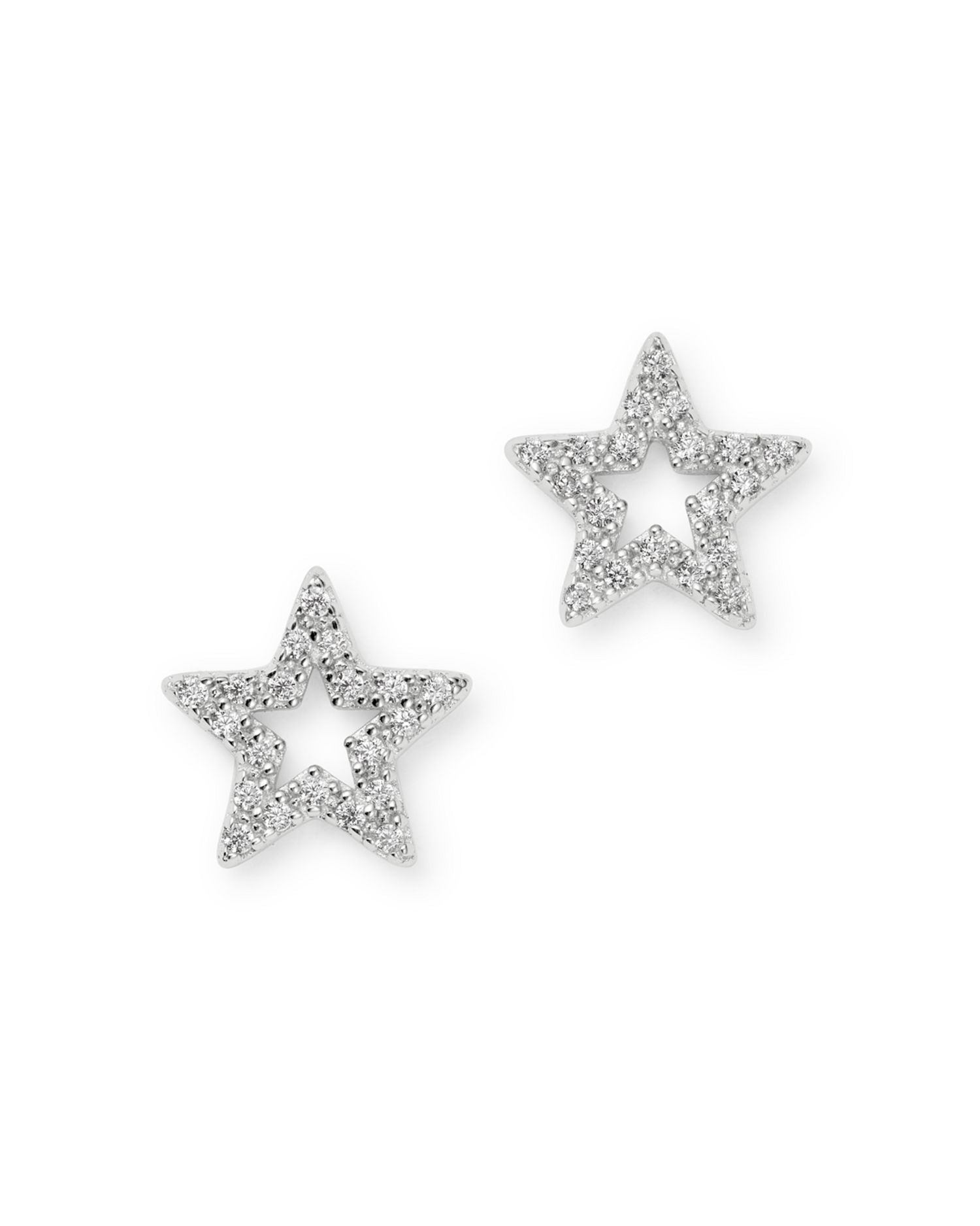 Diamond Star Stud Earrings in 14K White Gold, 0.10 ct. t.w. - Exclusive