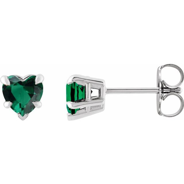 Emerald-Cut Lab-grown Diamond Stud Studs in 14K White Gold