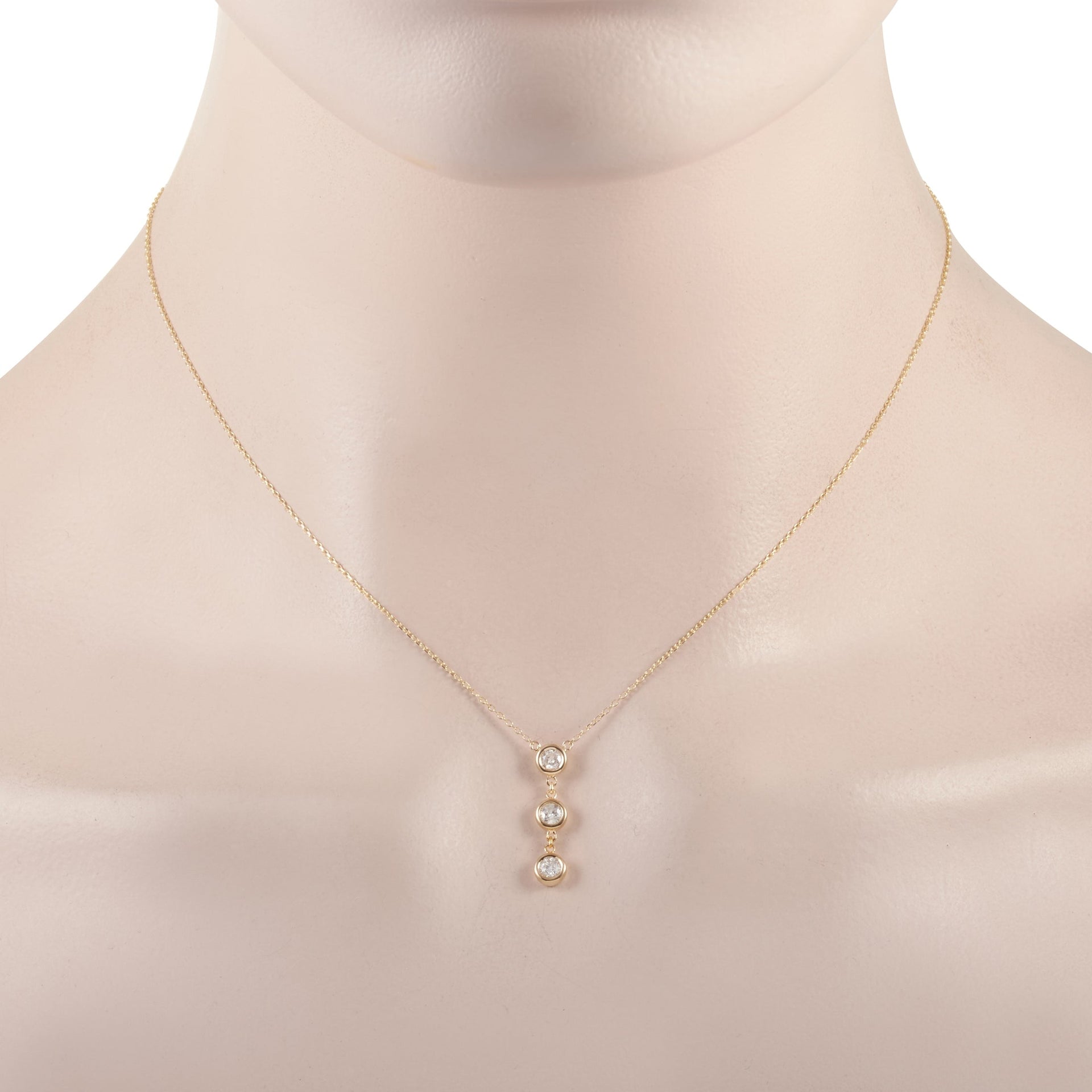 14K Yellow Gold 0.38 ct Diamond Pendant Necklace
