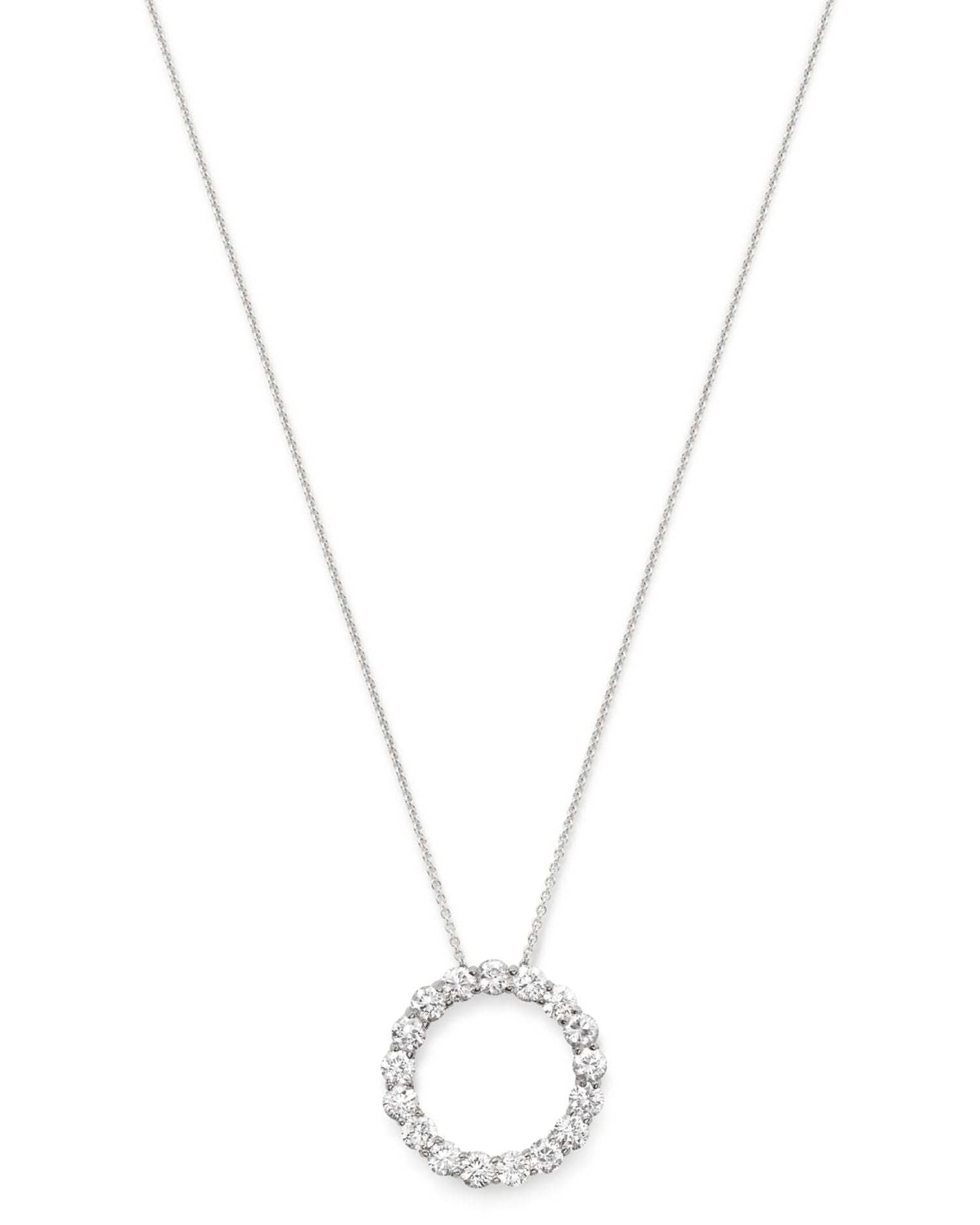 Diamond Circle Pendant in 14K White Gold, 3.0 ct. t.w. - Exclusive