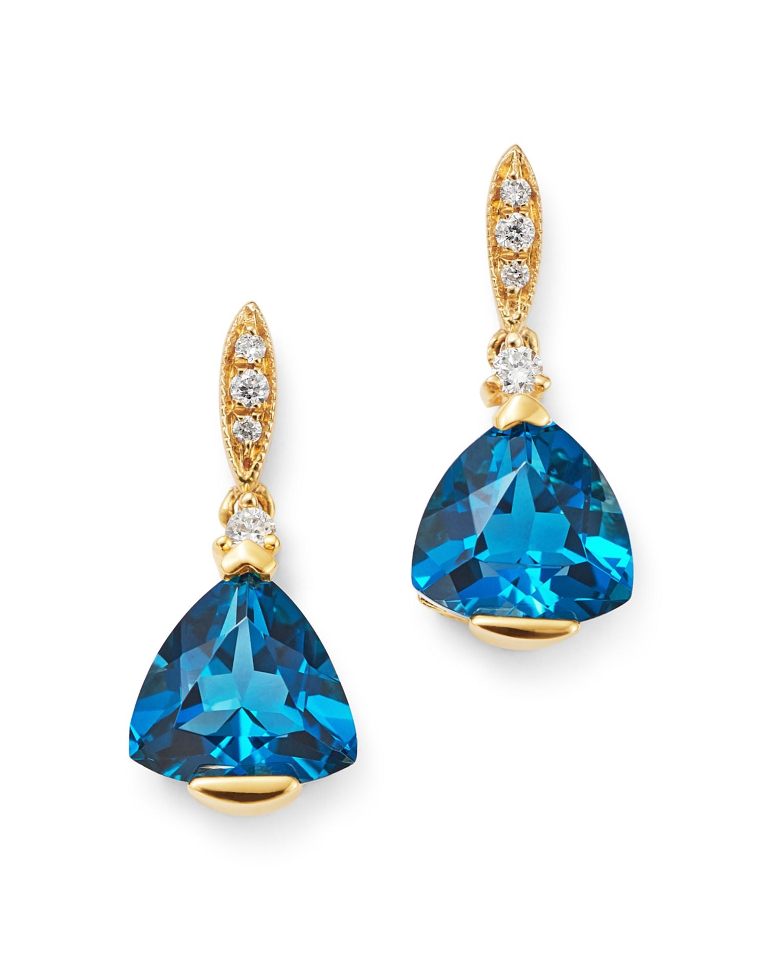 London Blue Topaz & Diamond-Accent Earrings in 14K Yellow Gold - Exclusive