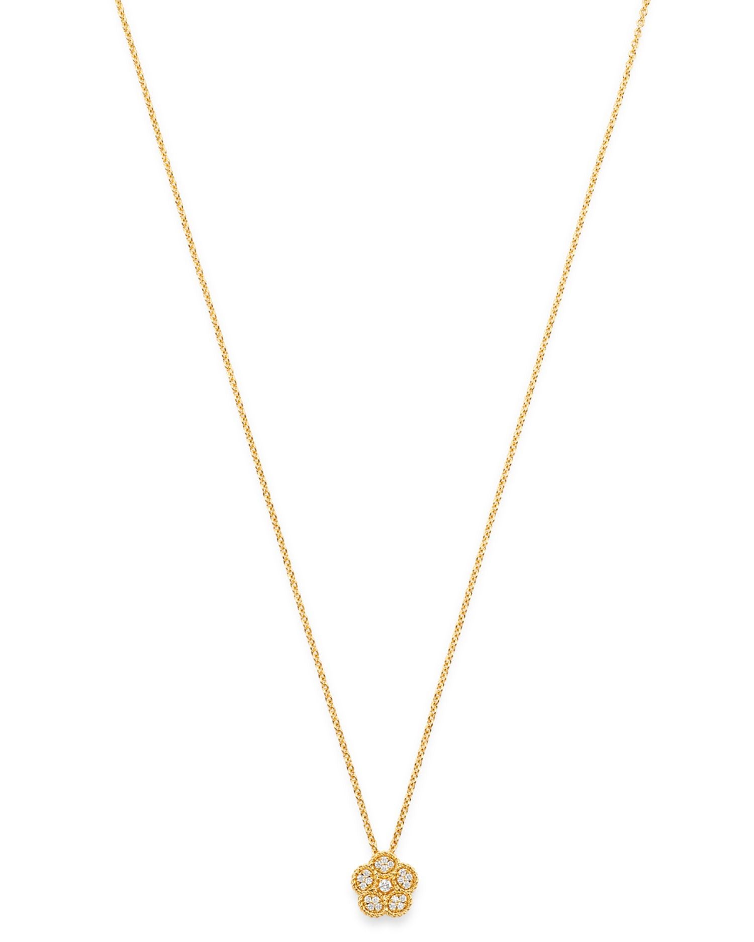 18K Yellow Gold Daisy Diamond Pendant Necklace, 17.5' - Exclusive