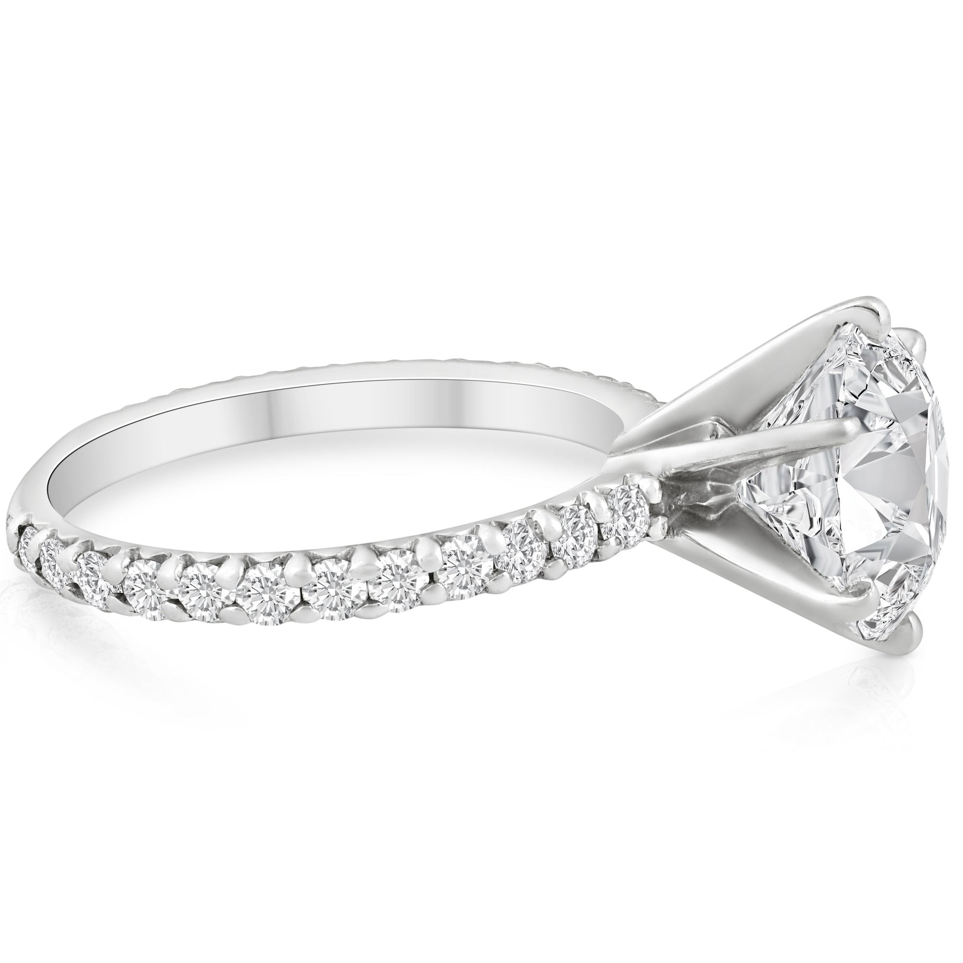 3 3/4 Ct Diamond Engagement Ring 14k White Gold