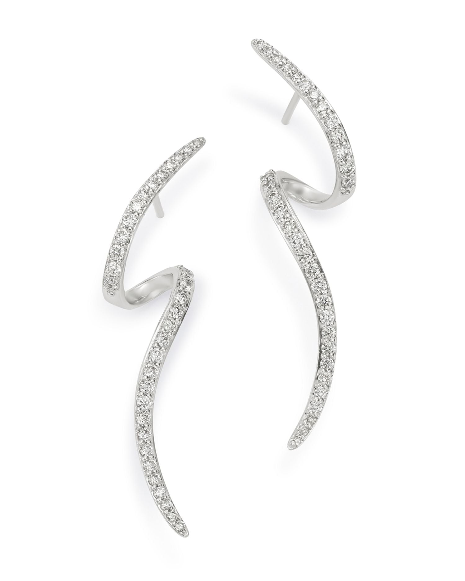 Diamond Wave Drop Earrings, 0.60 ct. t.w., in 14K White Gold - Exclusive