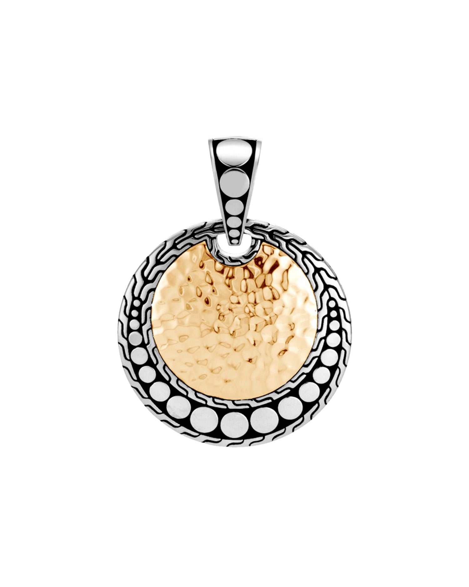 Sterling Silver & 18K Yellow Gold Dot Pendant