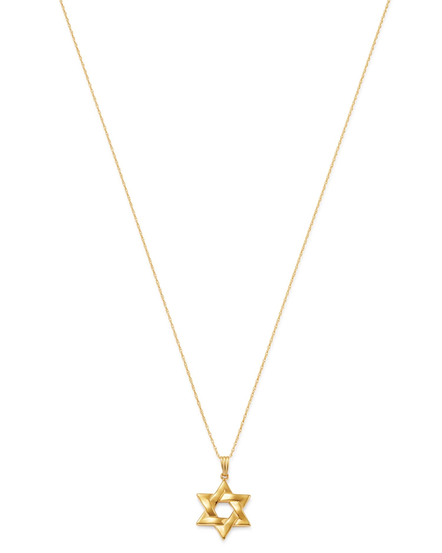 Star of David Pendant Necklace in 14K Yellow Gold, 18' - Exclusive