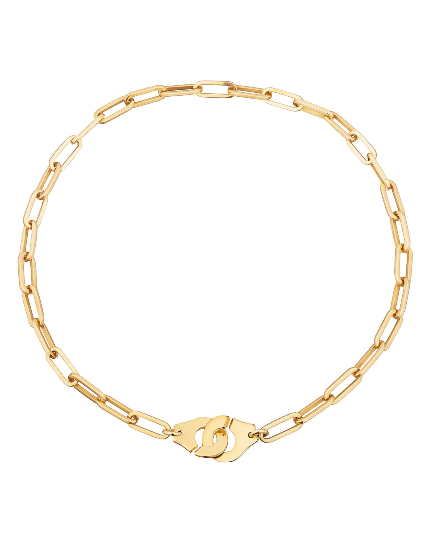 18K Yellow Gold Menottes Chain Link Necklace, 17.5'