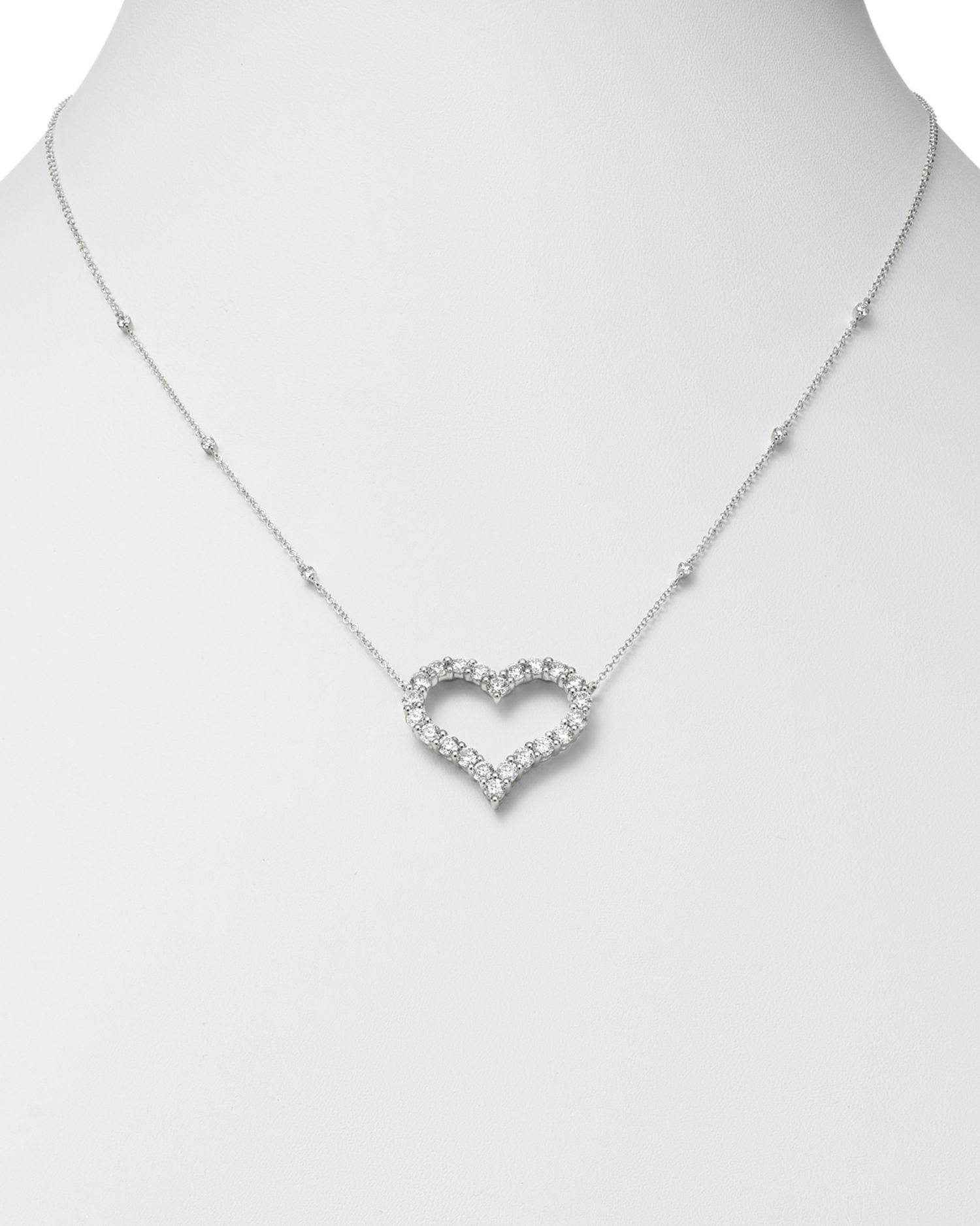Diamond Heart Pendant Necklace in 14K White Gold, 2.0 ct. t.w. - Exclusive