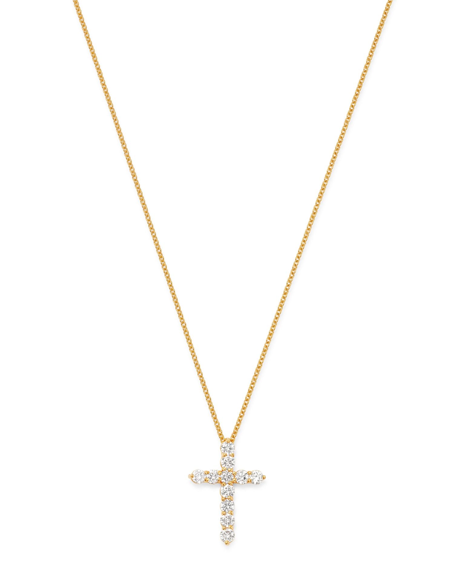 Diamond Cross Pendant Necklace in 14K Yellow Gold, 0.50 ct. t.w. - Exclusive